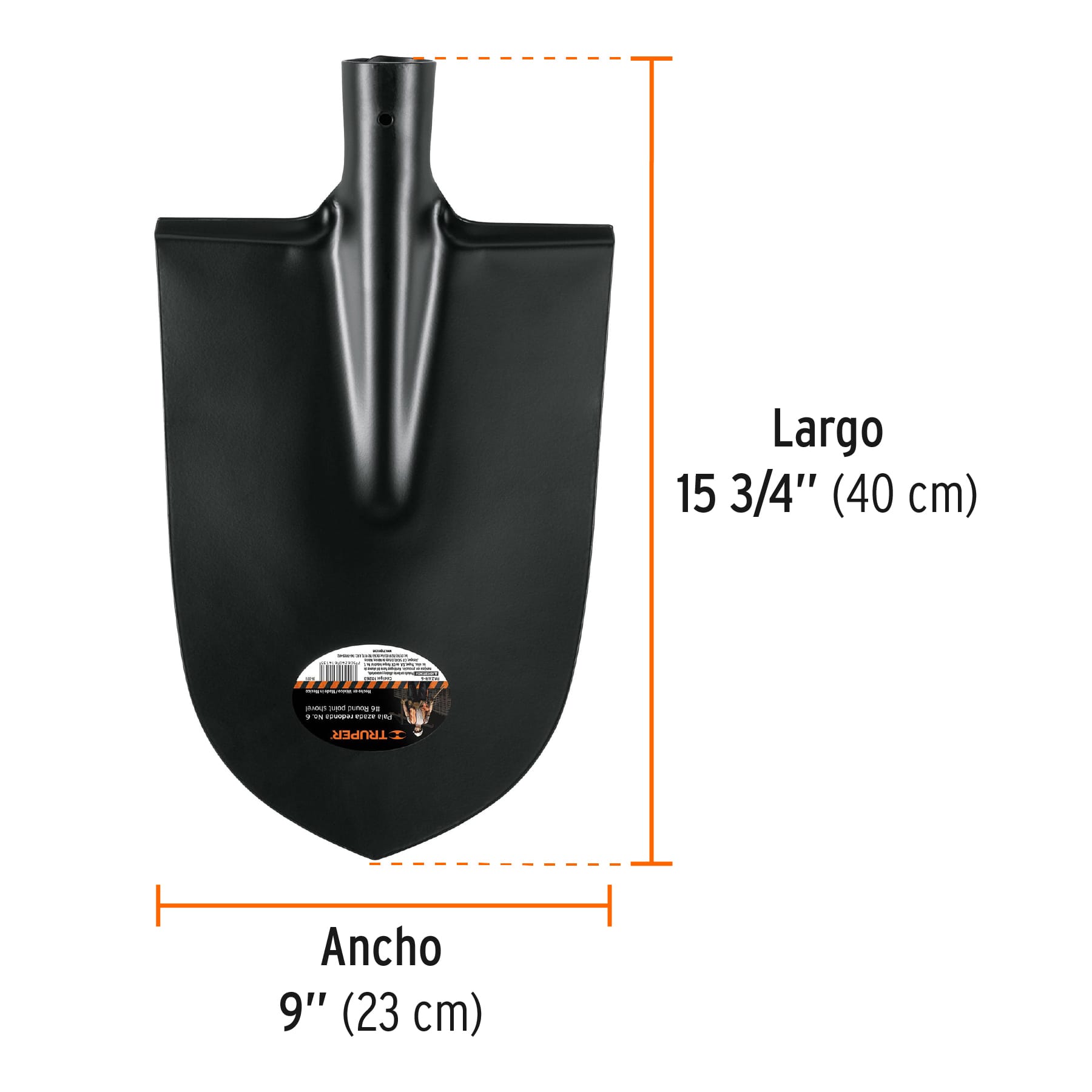 Pala azada redonda 6, sin mango, TRUPER