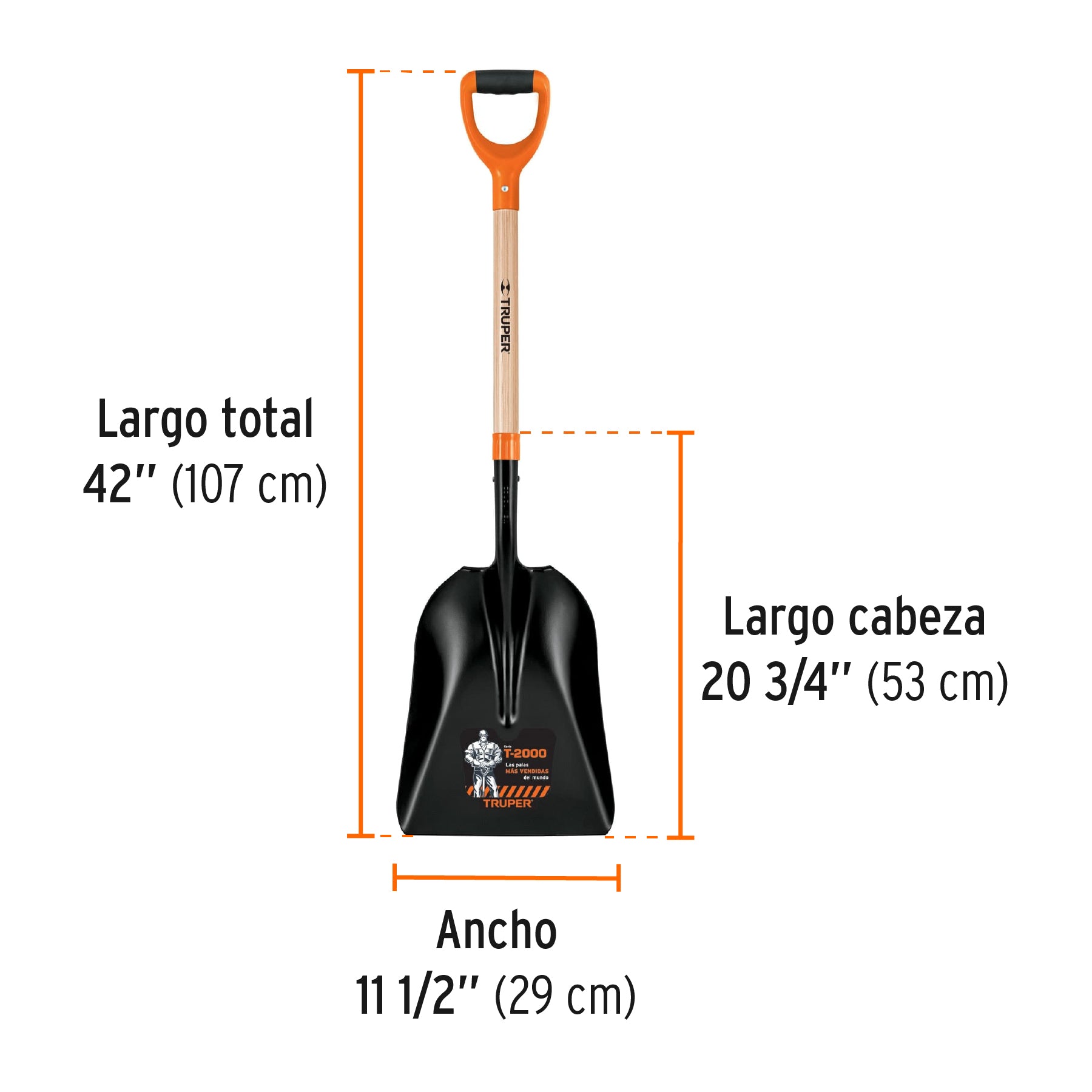 Pala carbonera chica T-2000, puño "Y", TRUPER