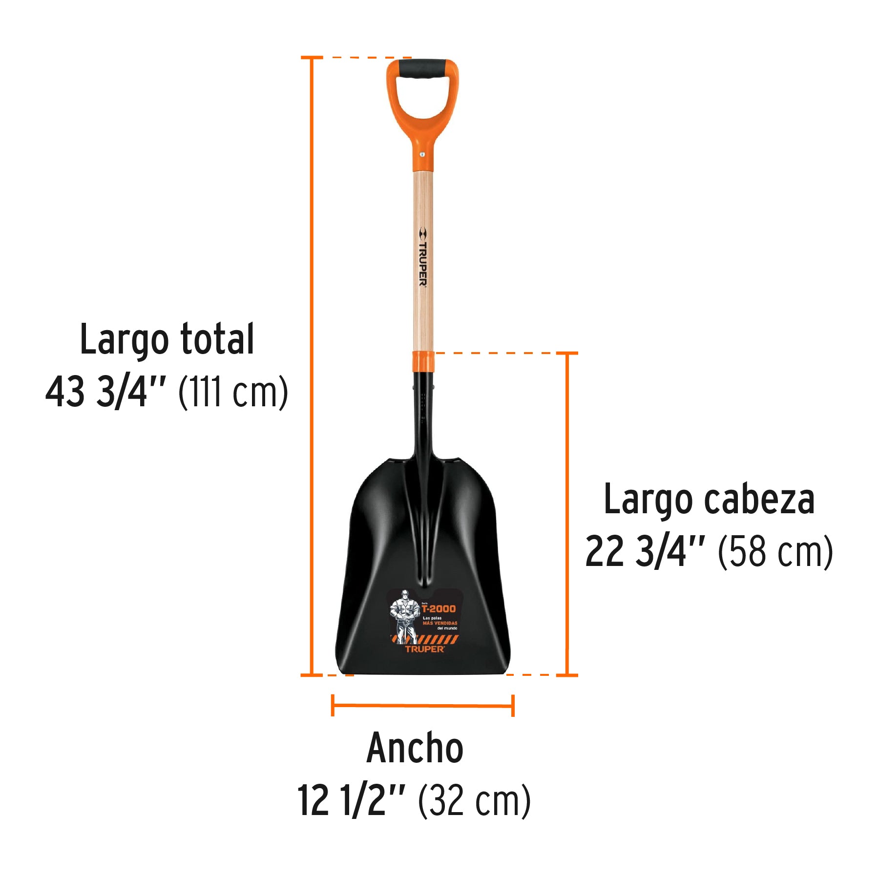 Pala carbonera T-2000, puño "Y", TRUPER