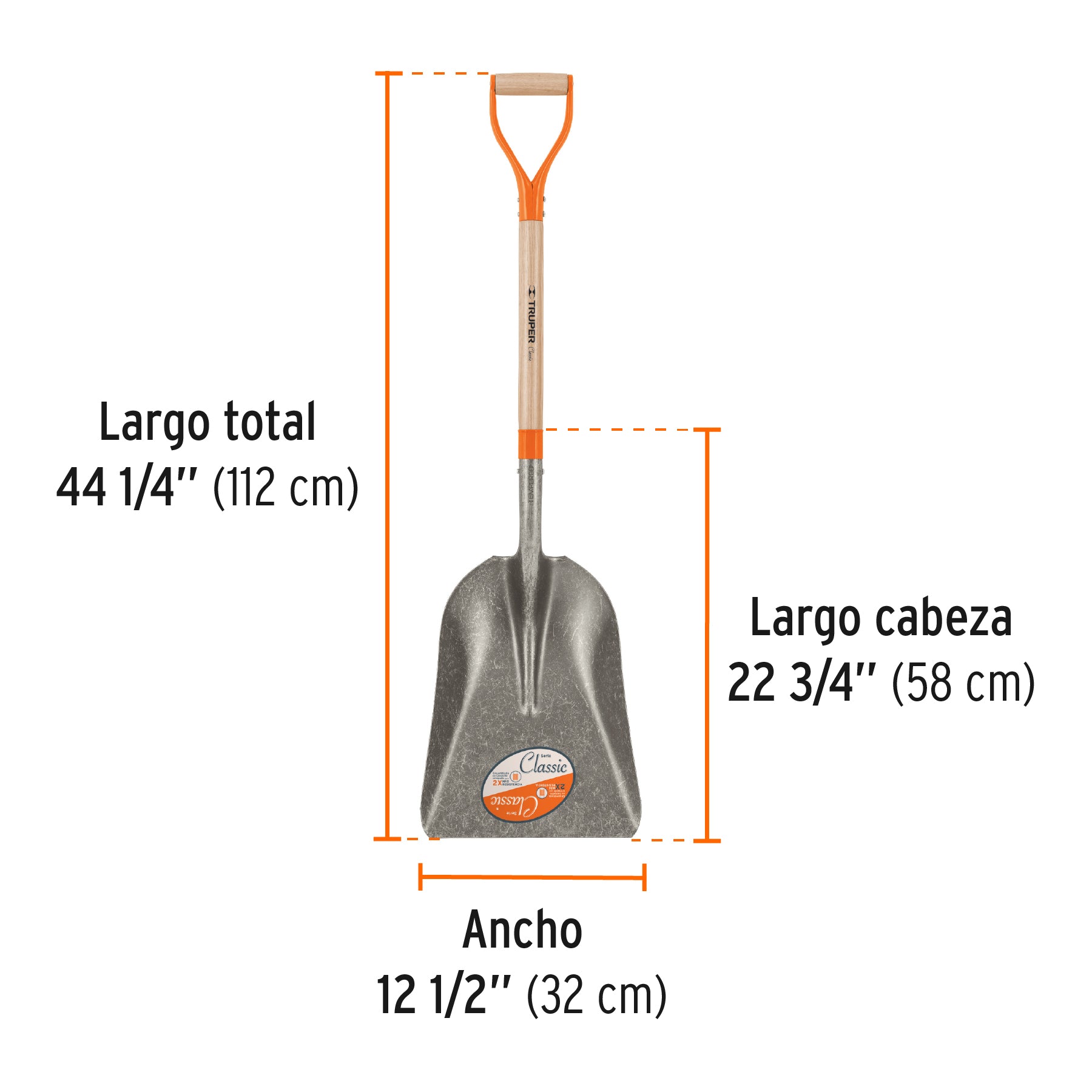 Pala carbonera Classic, puño "Y", TRUPER
