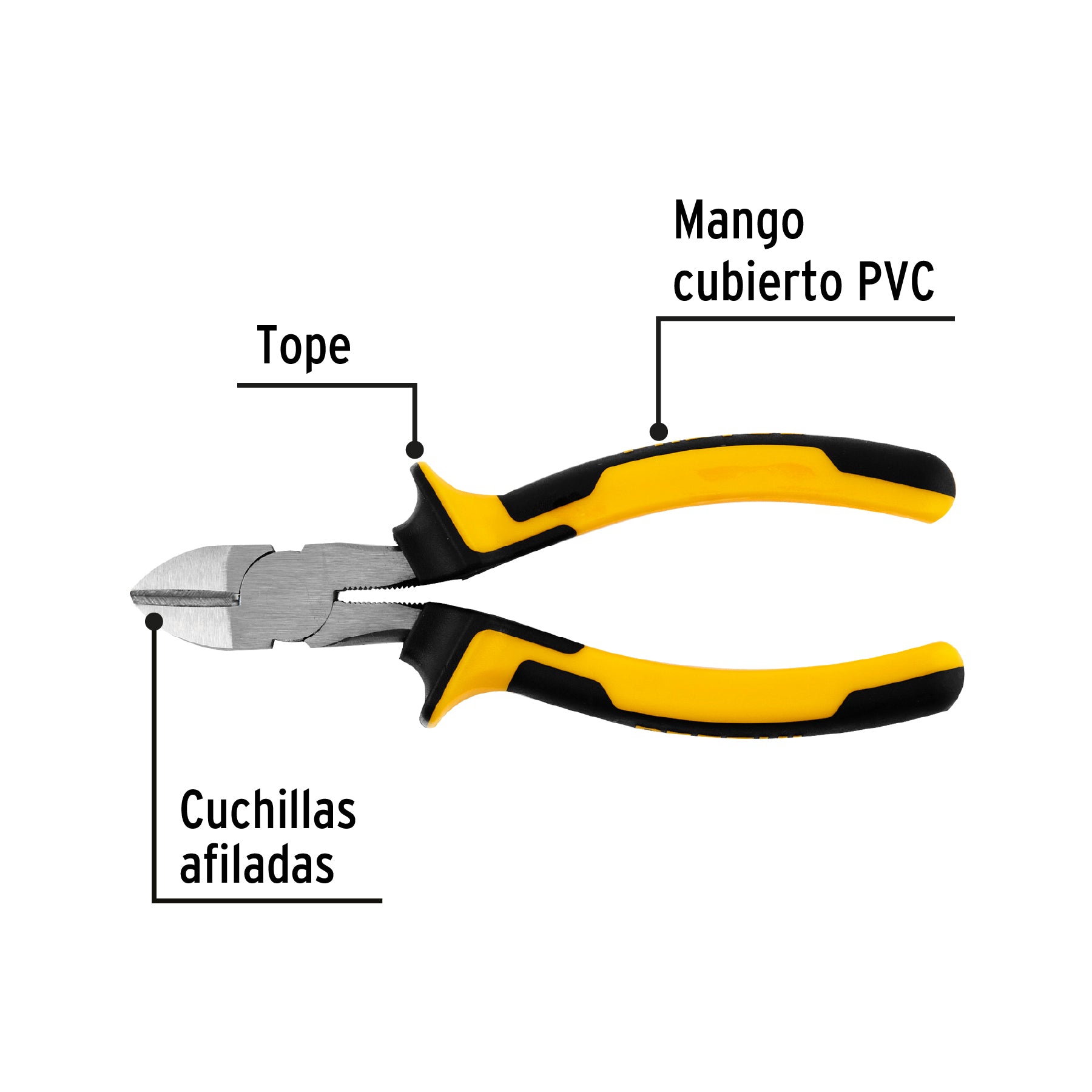 Pinza de corte diagonal 6" mango Comfort Grip, PRETUL