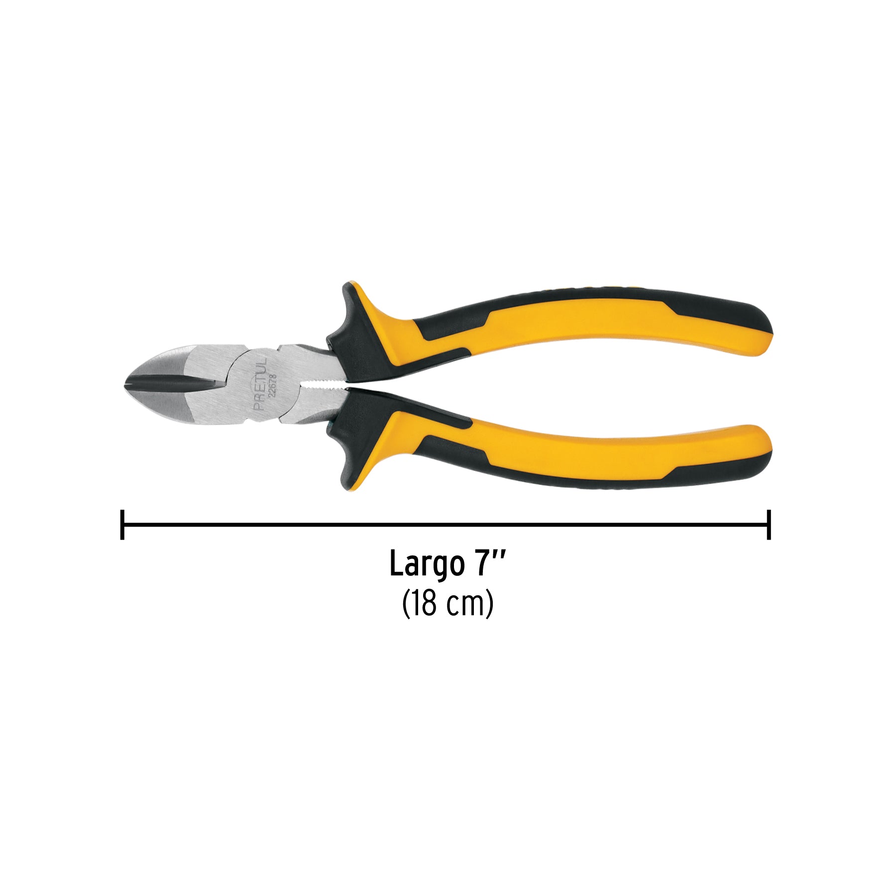 Pinza de corte diagonal 7" mango Comfort Grip, PRETUL
