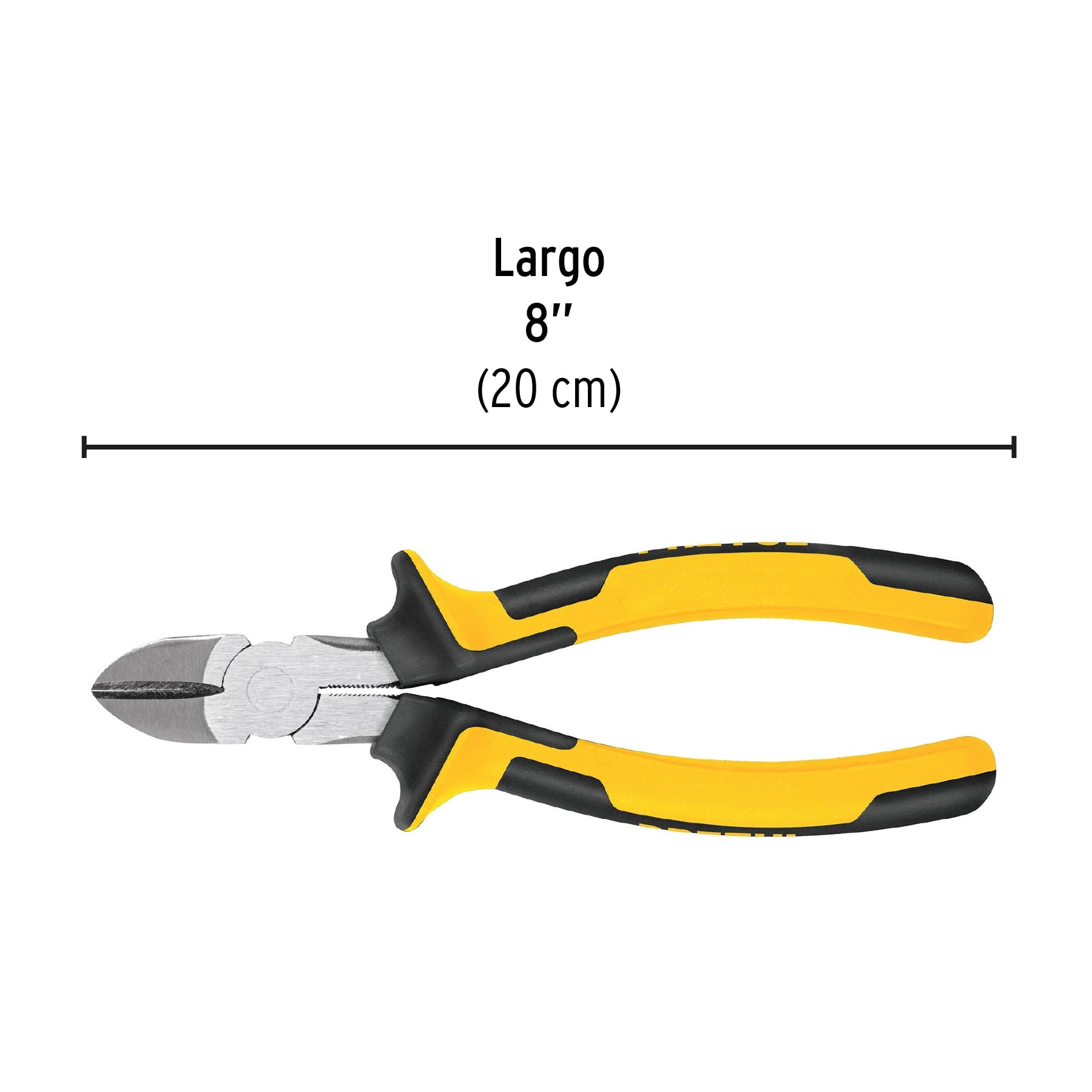 Pinza de corte diagonal 8" mango Comfort Grip, PRETUL
