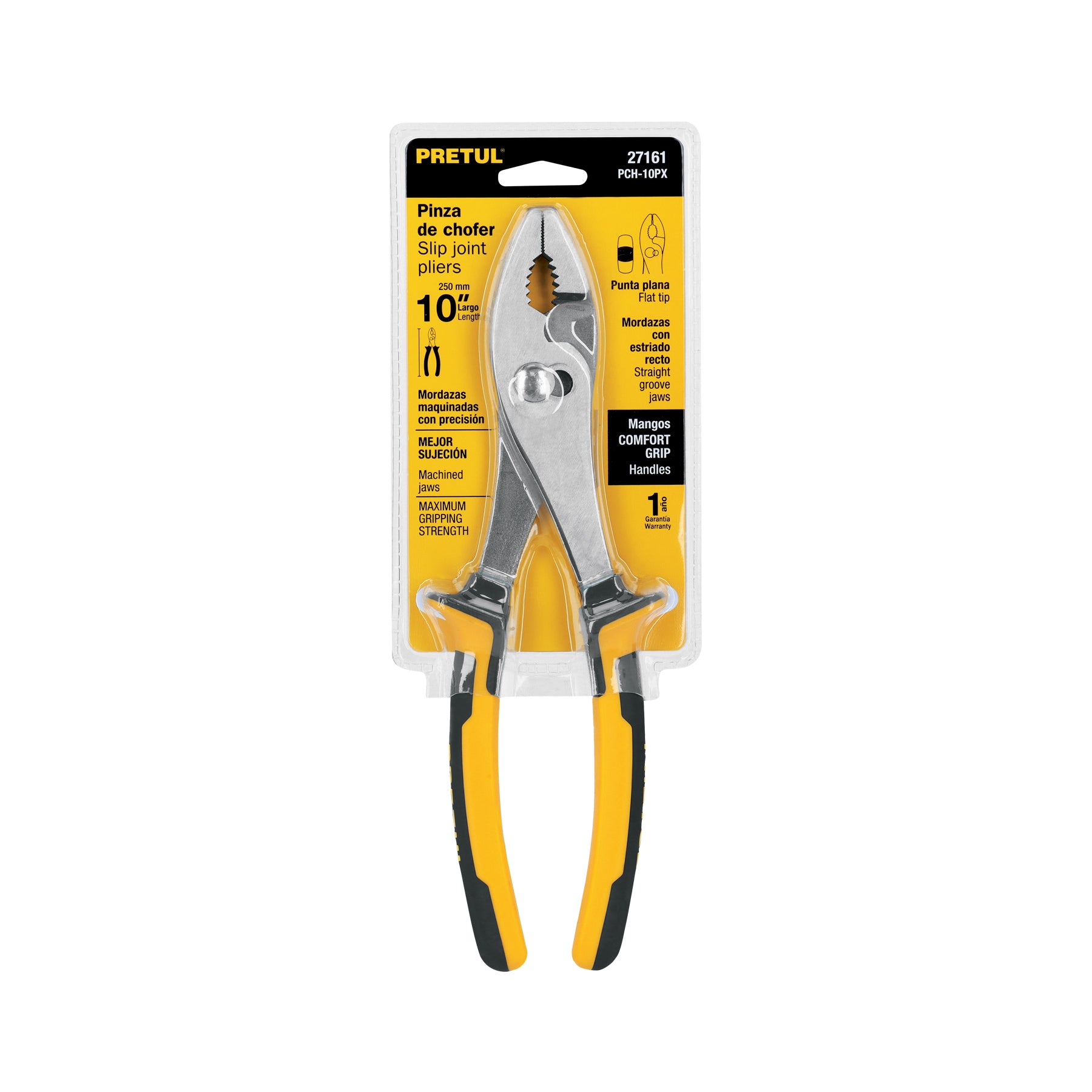 Pinza de chofer 10", mango comfort grip, PRETUL
