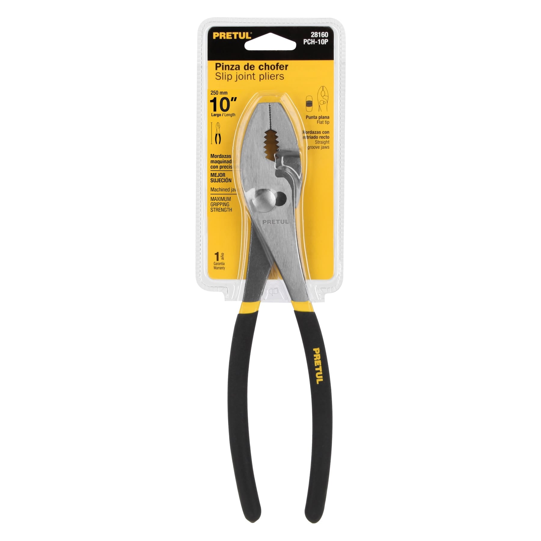 Pinza de chofer 10" mango de PVC, PRETUL