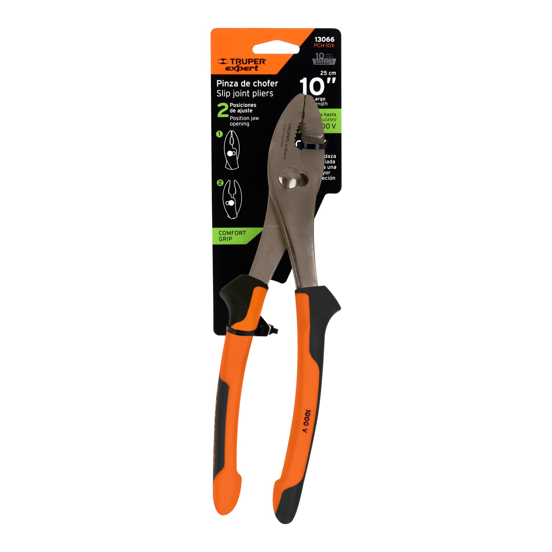 Pinzas de chofer 10" mango Comfort Grip, TRUPER EXPERT