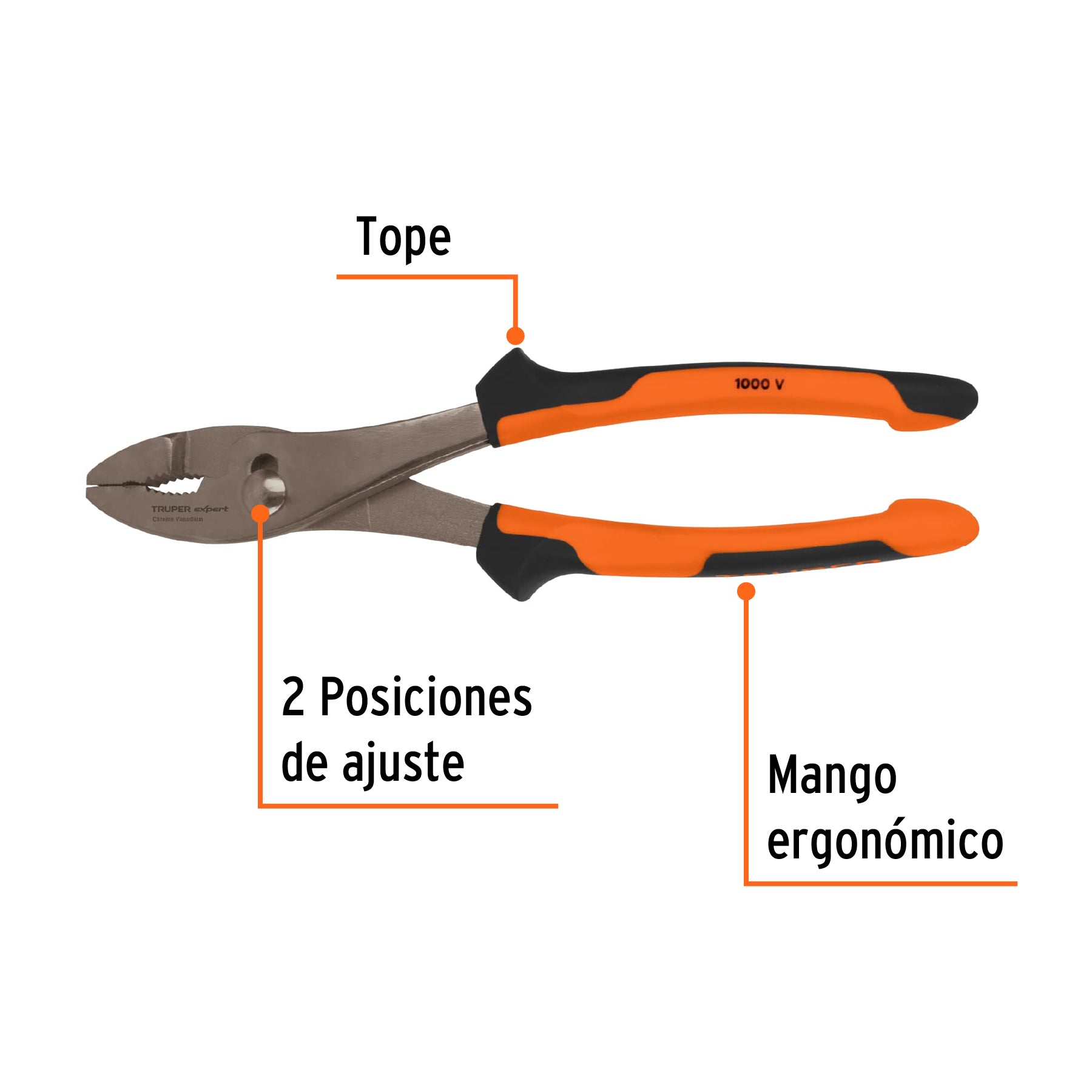 Pinzas de chofer 10" mango Comfort Grip, TRUPER EXPERT