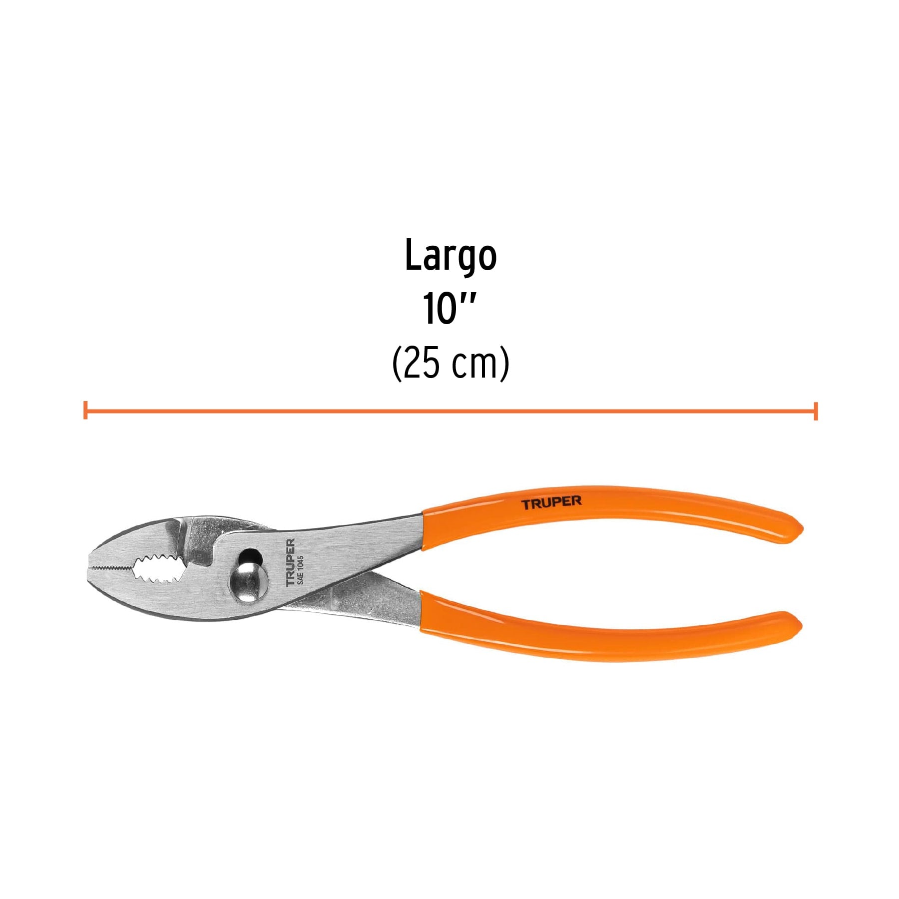 Pinza de chofer 10" mango de PVC, TRUPER