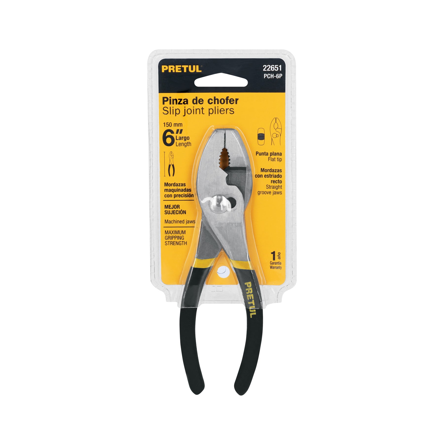 Pinza de chofer 6" mango de PVC, PRETUL