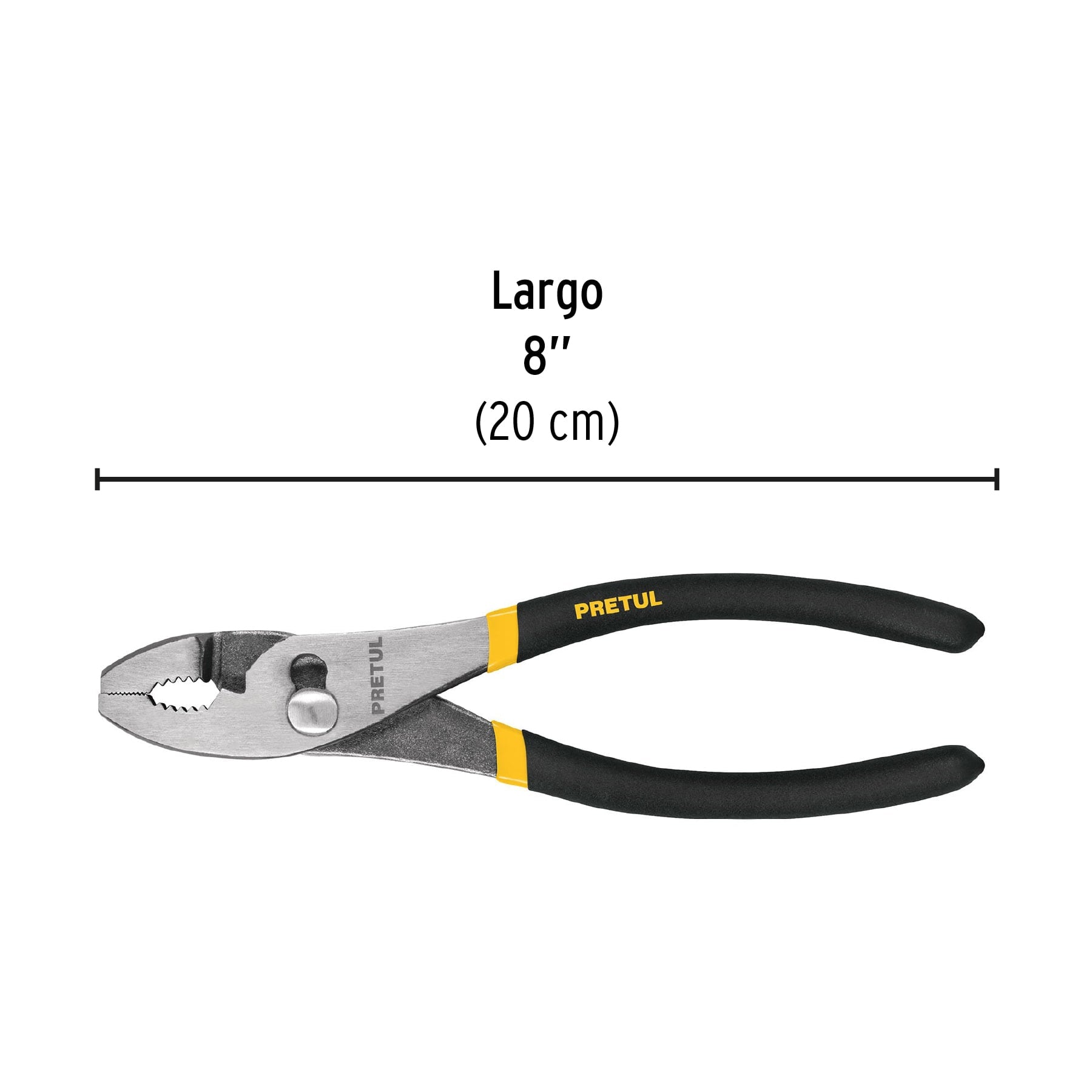 Pinza de chofer 8" mango de vinil, a granel, PRETUL