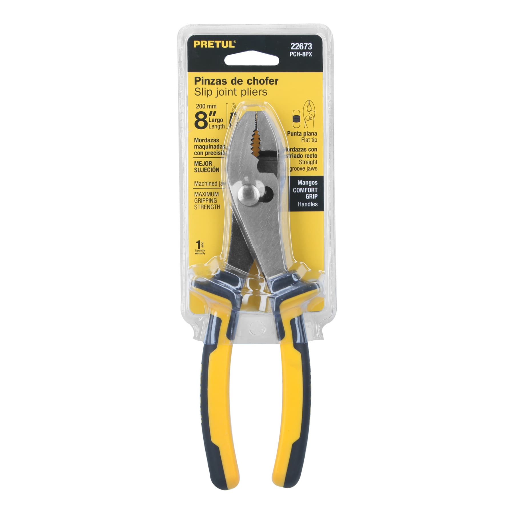 Pinza de chofer 8" mango Comfort Grip, PRETUL
