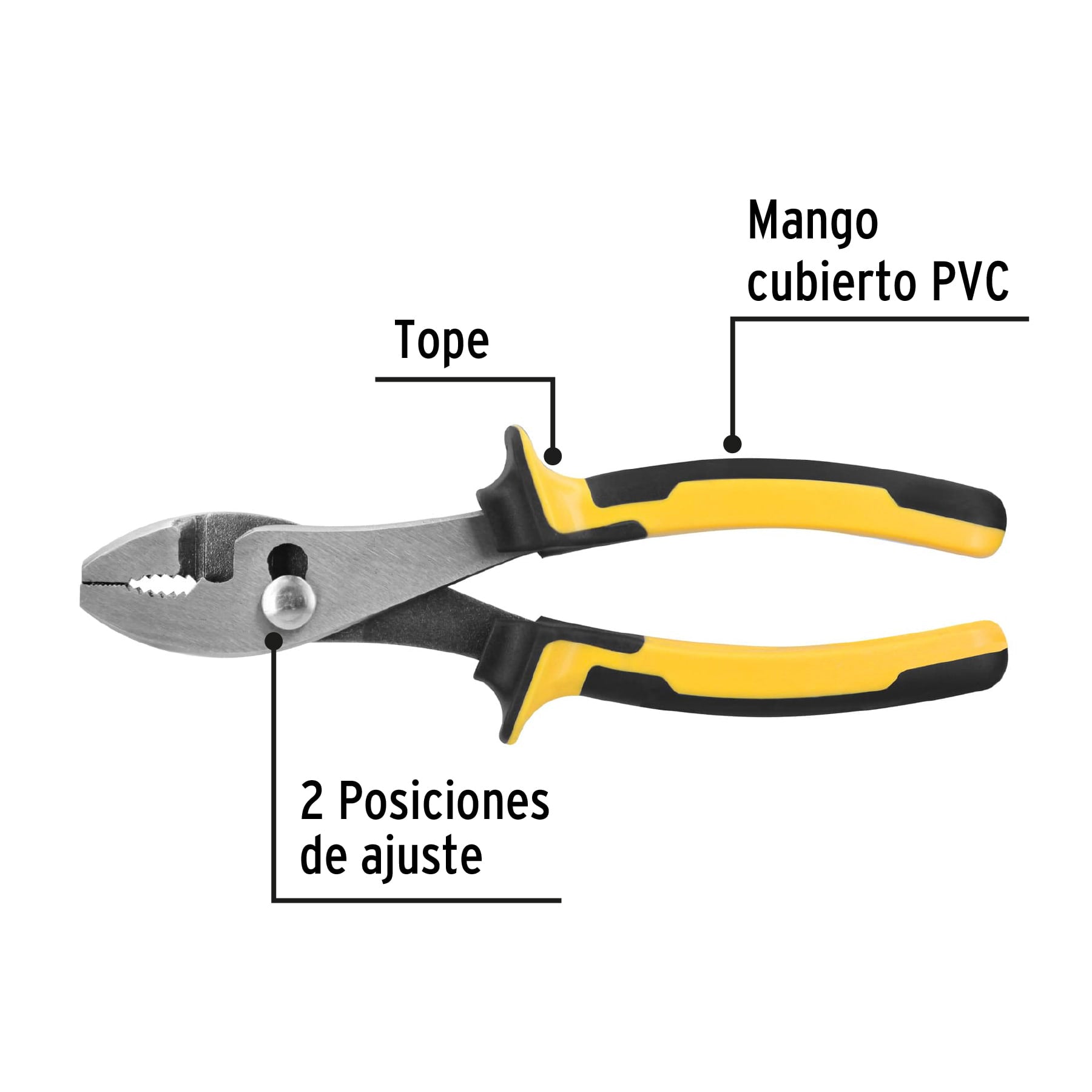 Pinza de chofer 8" mango Comfort Grip, PRETUL