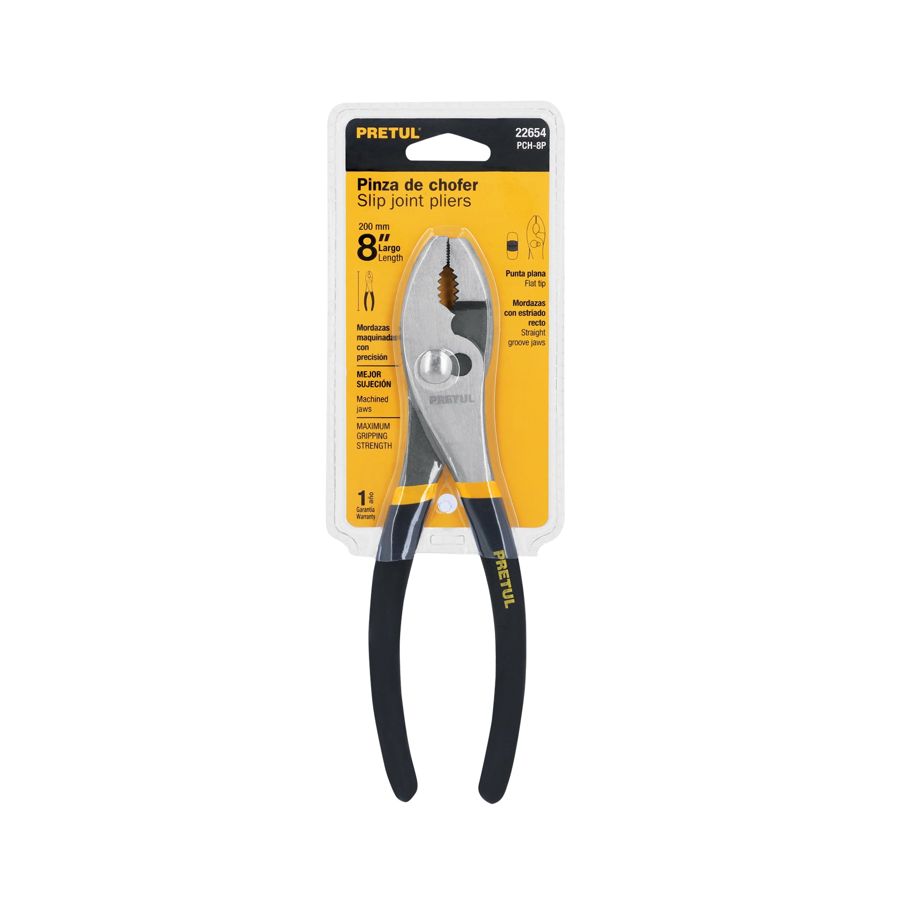 Pinza de chofer 8" mango de PVC, PRETUL