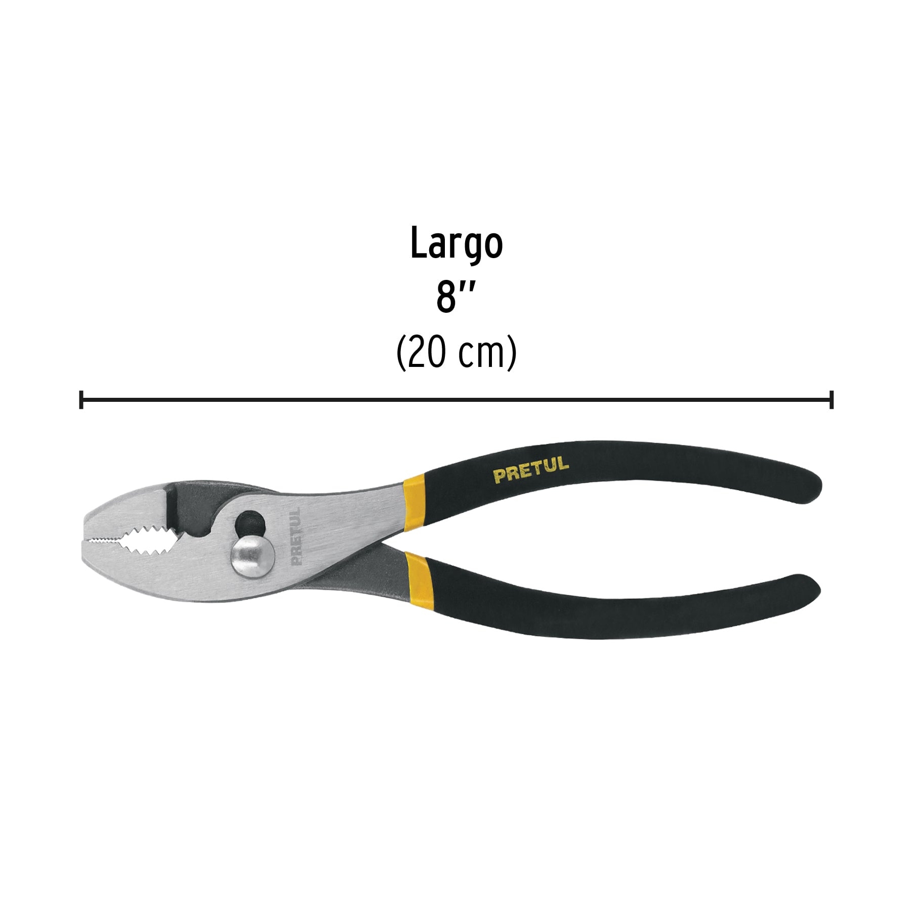 Pinza de chofer 8" mango de PVC, PRETUL