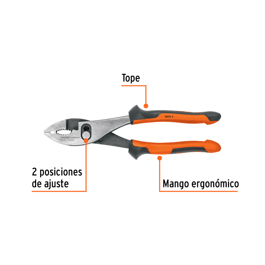 Pinzas de chofer 8" mango Comfort Grip, TRUPER EXPERT