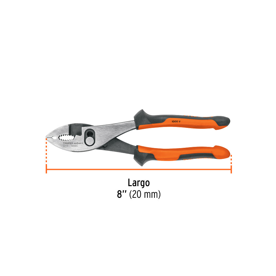 Pinzas de chofer 8" mango Comfort Grip, TRUPER EXPERT