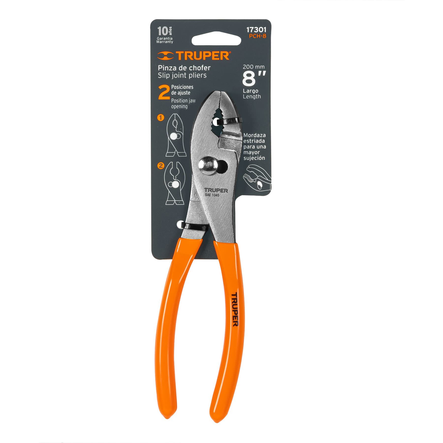Pinza de chofer 8" mango de PVC, TRUPER