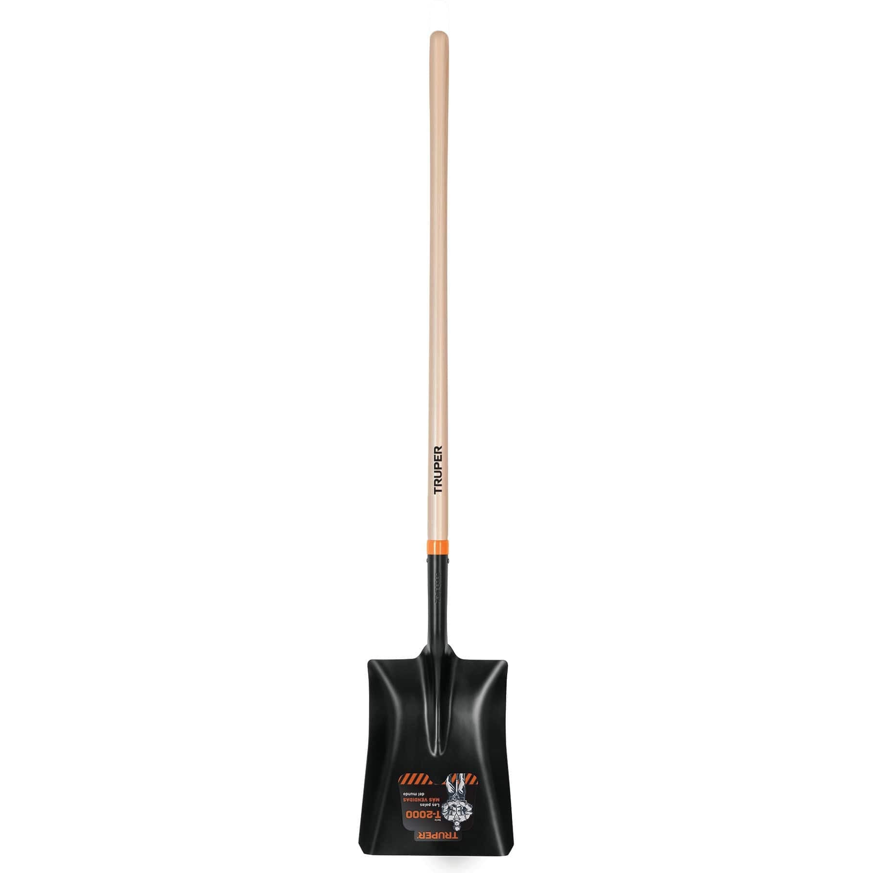 Pala T-2000 cuadrada, tipo español, mango largo 41", TRUPER
