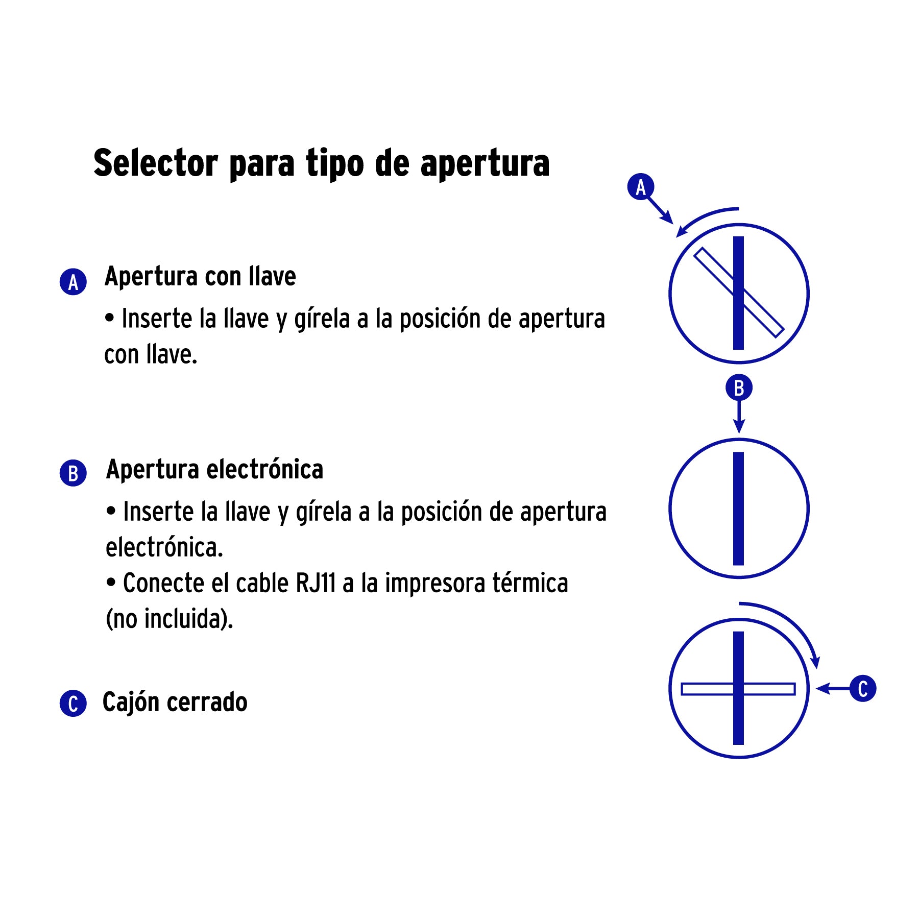 Cajón de dinero para 5 billetes y 8 monedas, VOLTECK