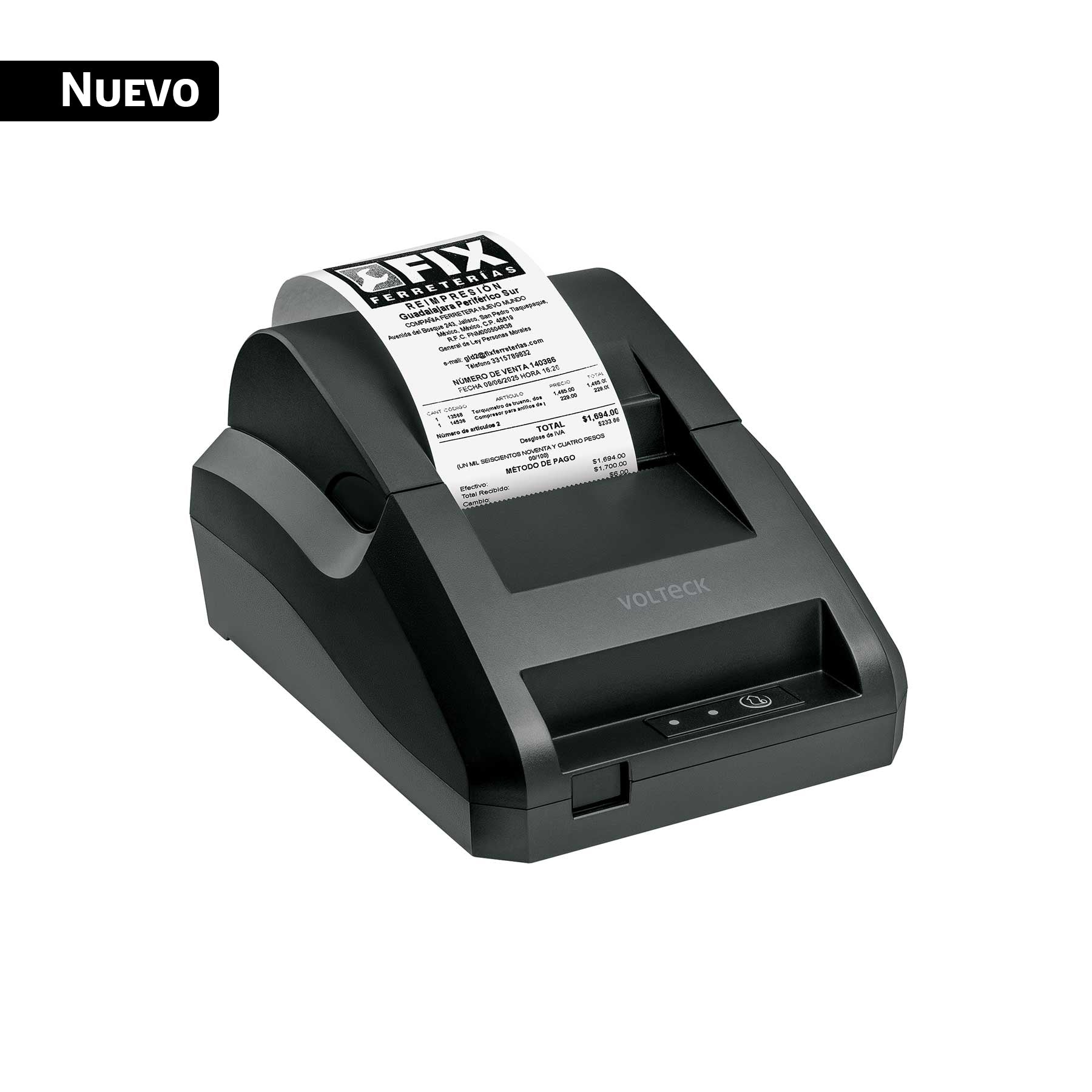Impresora térmica de recibos 58 mm, USB+BT, corte manual