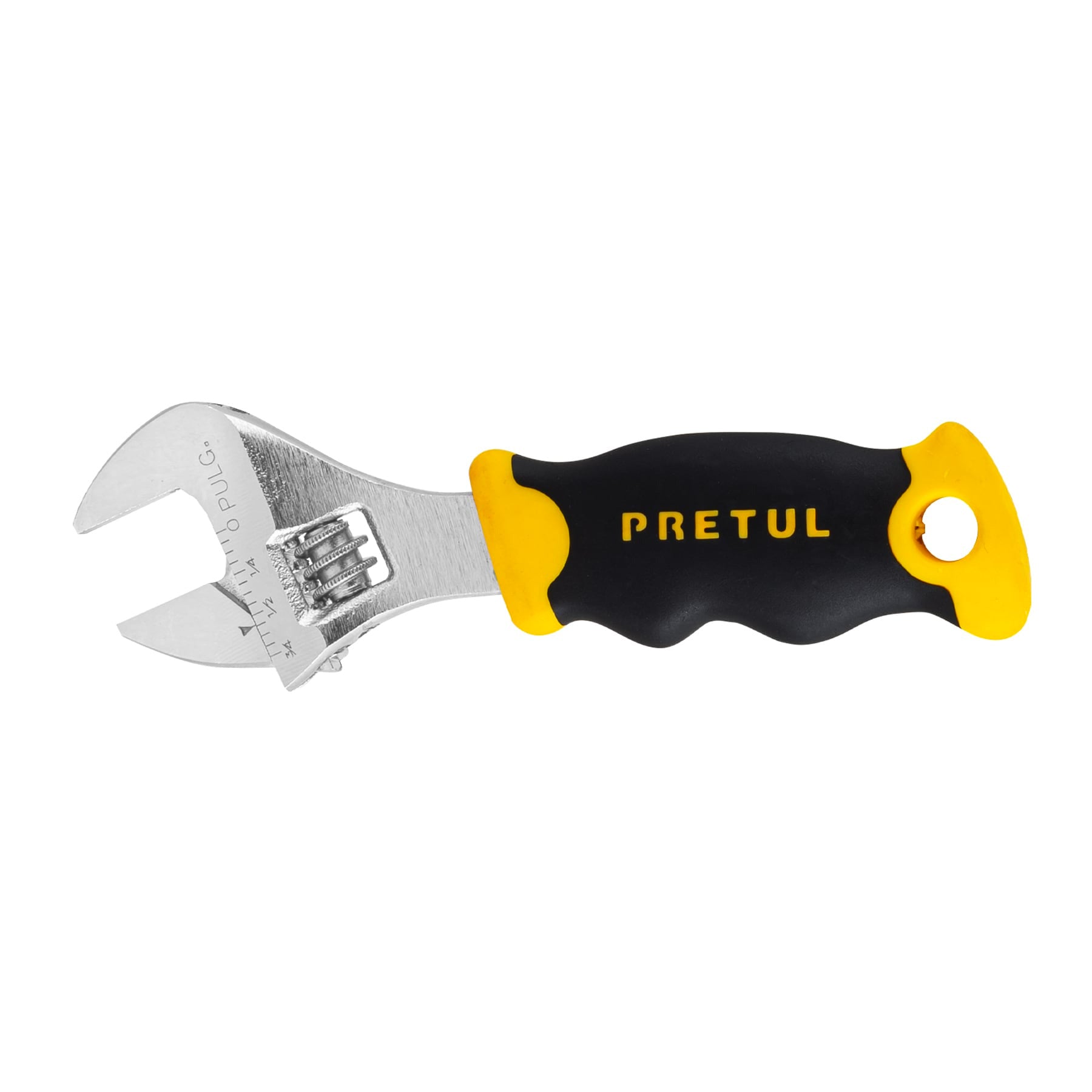 Llave ajustable (perico corto) 5" cromada con grip, PRETUL