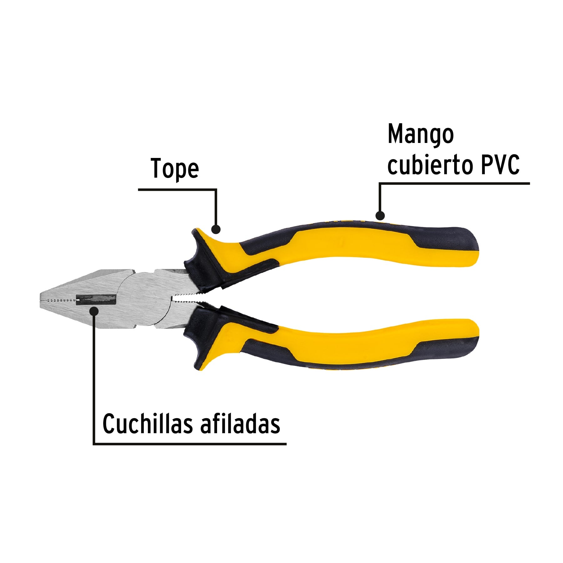 Pinza para electricista 6" mango Comfort Grip, PRETUL
