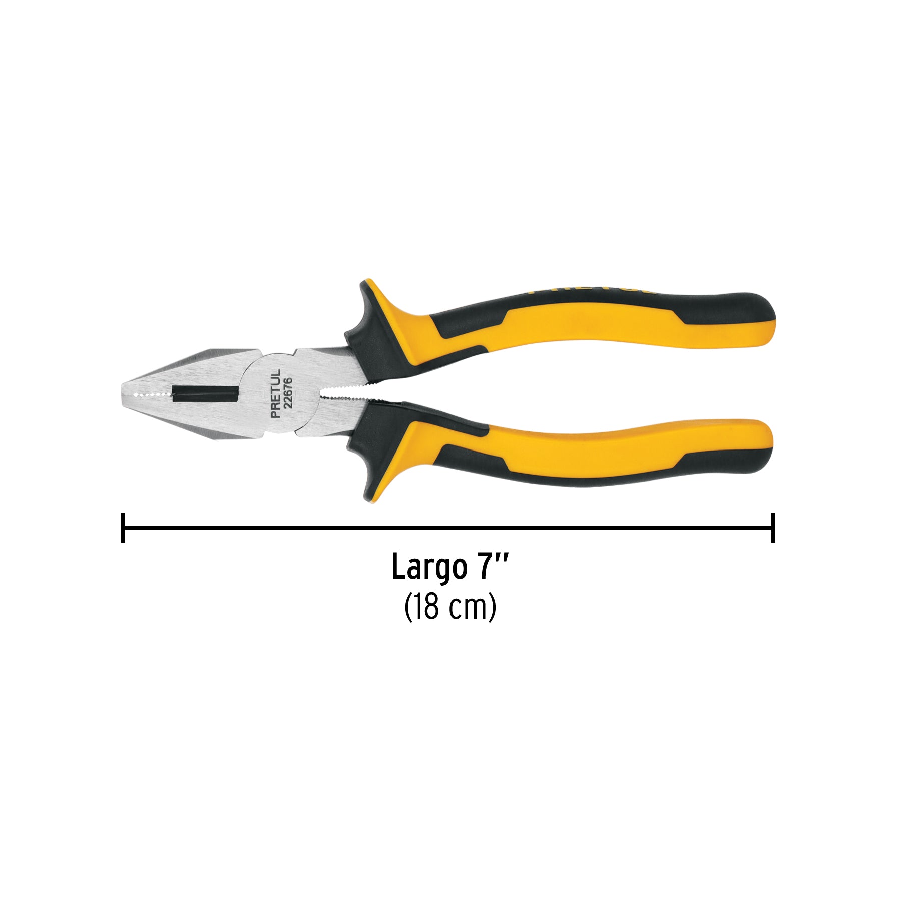 Pinza para electricista 7" mango Comfort Grip, PRETUL