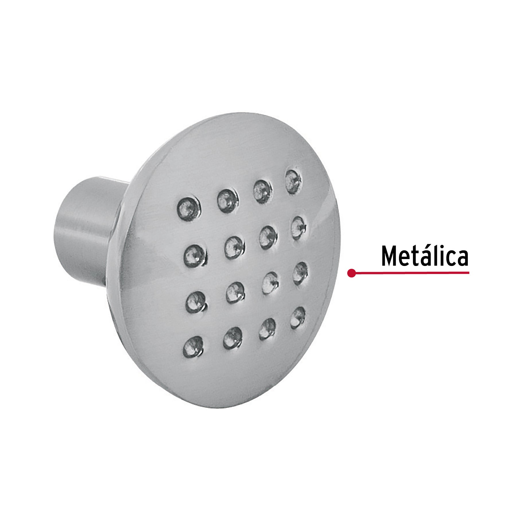 Perilla metálica estilo "Contempo", níquel satinado, HERMEX