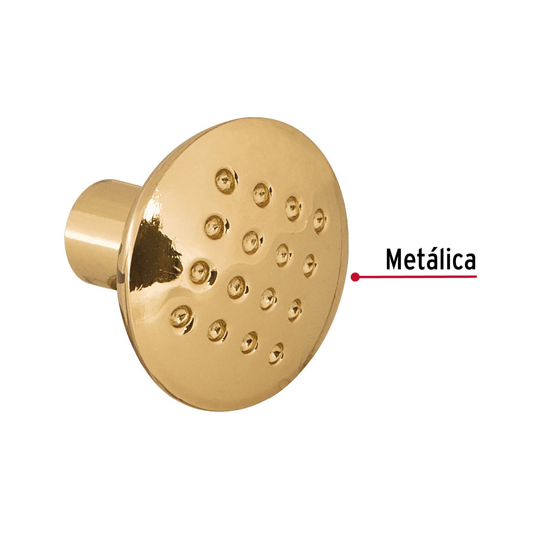 Perilla metálica estilo "Contempo", latón brillante, HERMEX