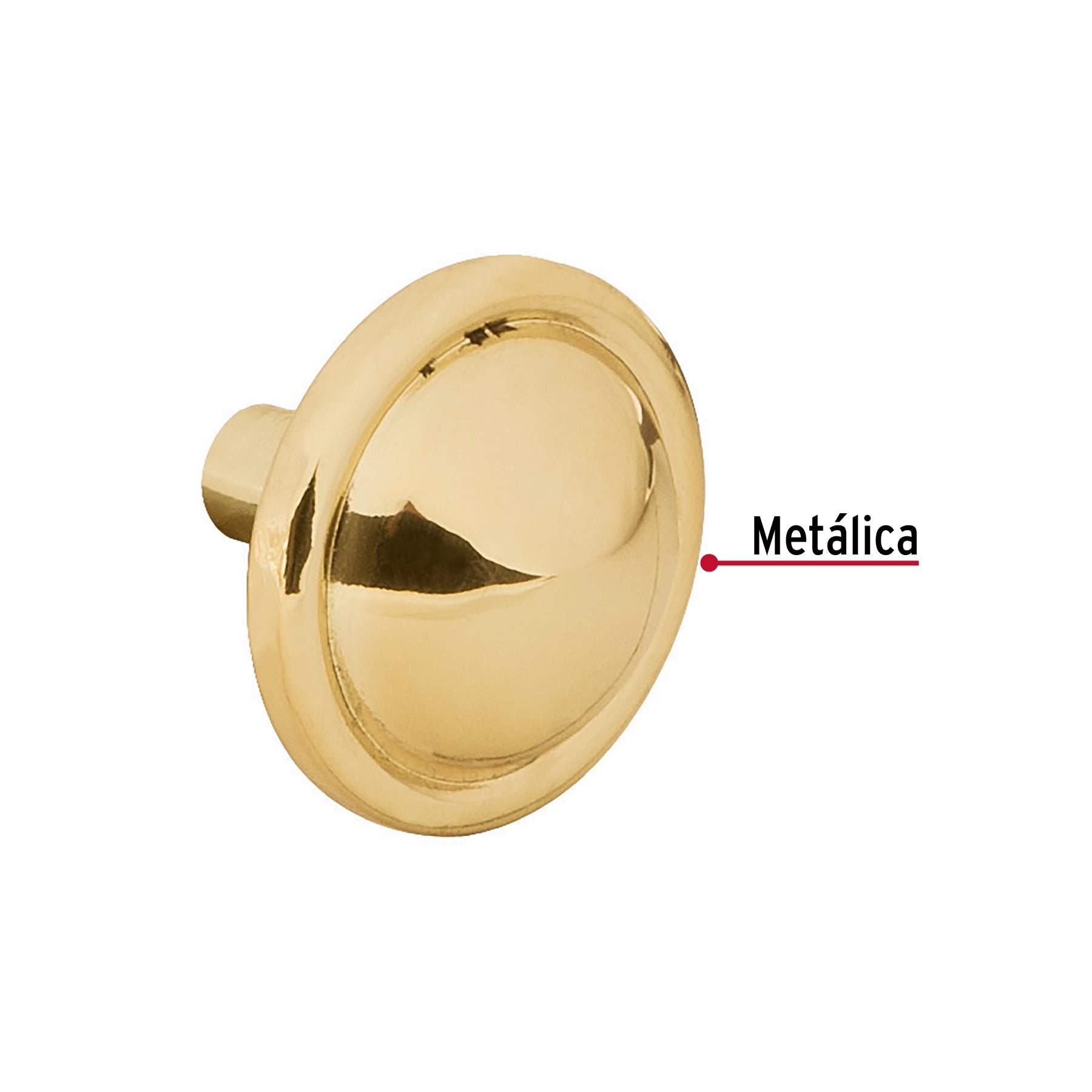 Perilla metálica estilo "Barroco", latón brillante, HERMEX
