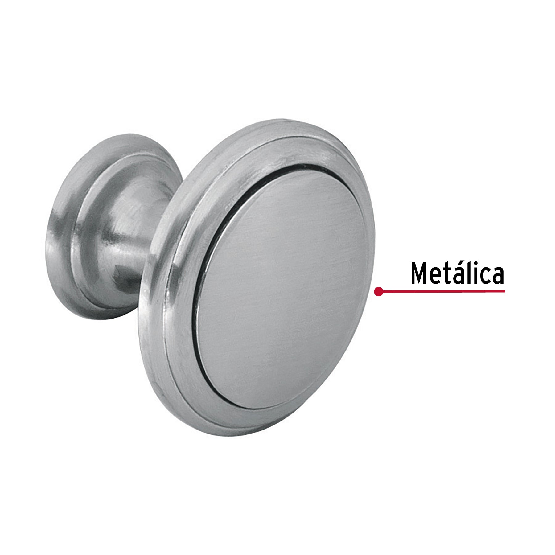 Perilla metálica estilo "Moderno", níquel satinado, HERMEX