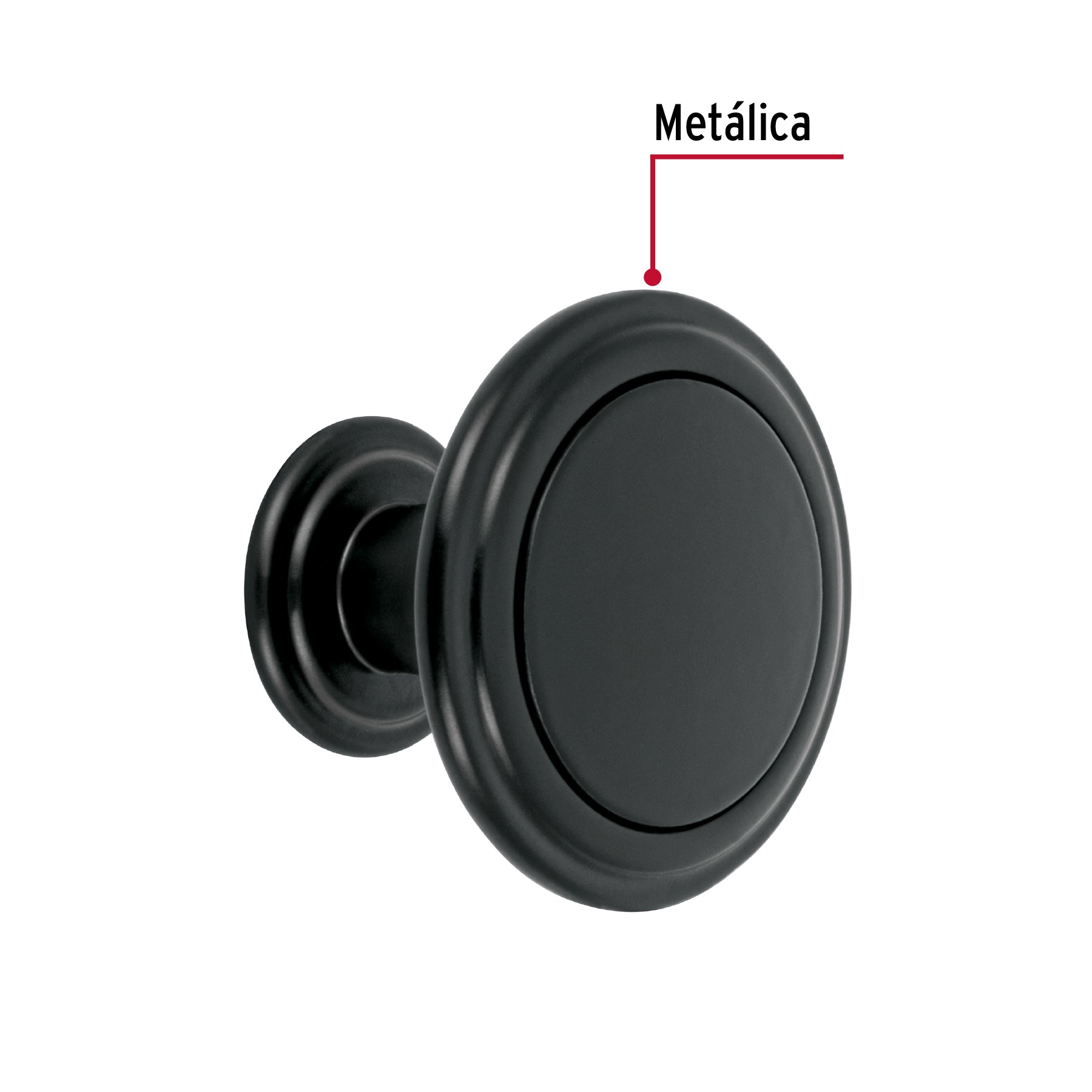 Perilla estilo "Moderno" acabado negro, HERMEX