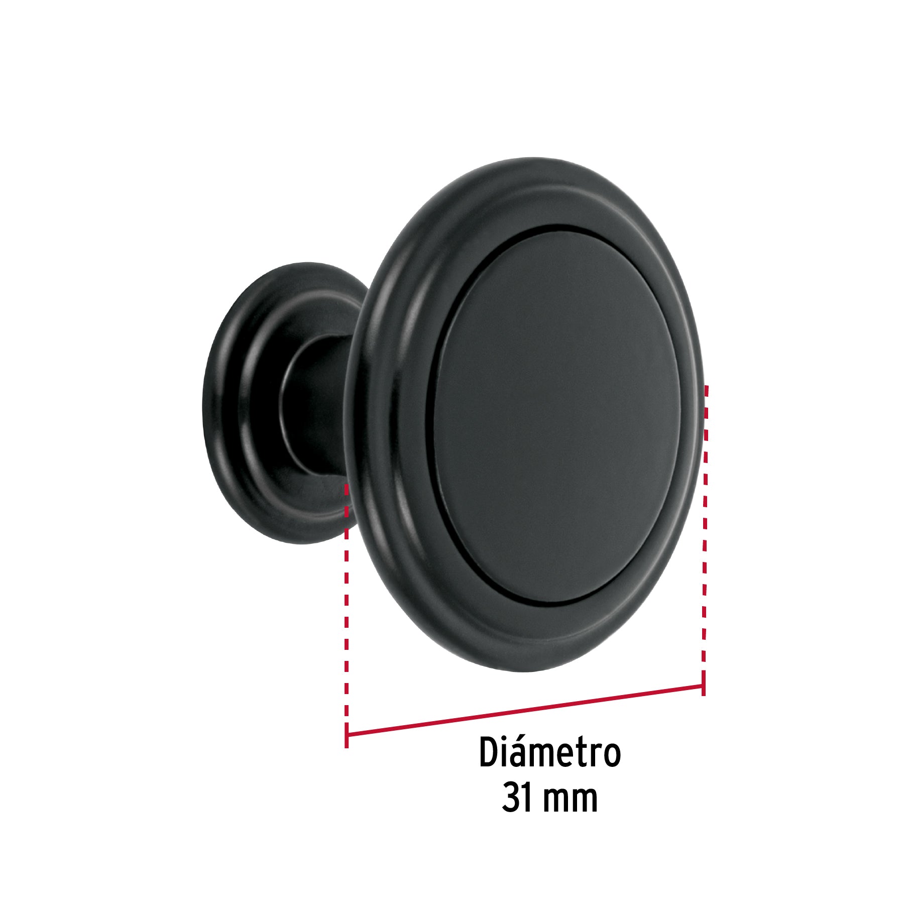 Perilla estilo "Moderno" acabado negro, HERMEX