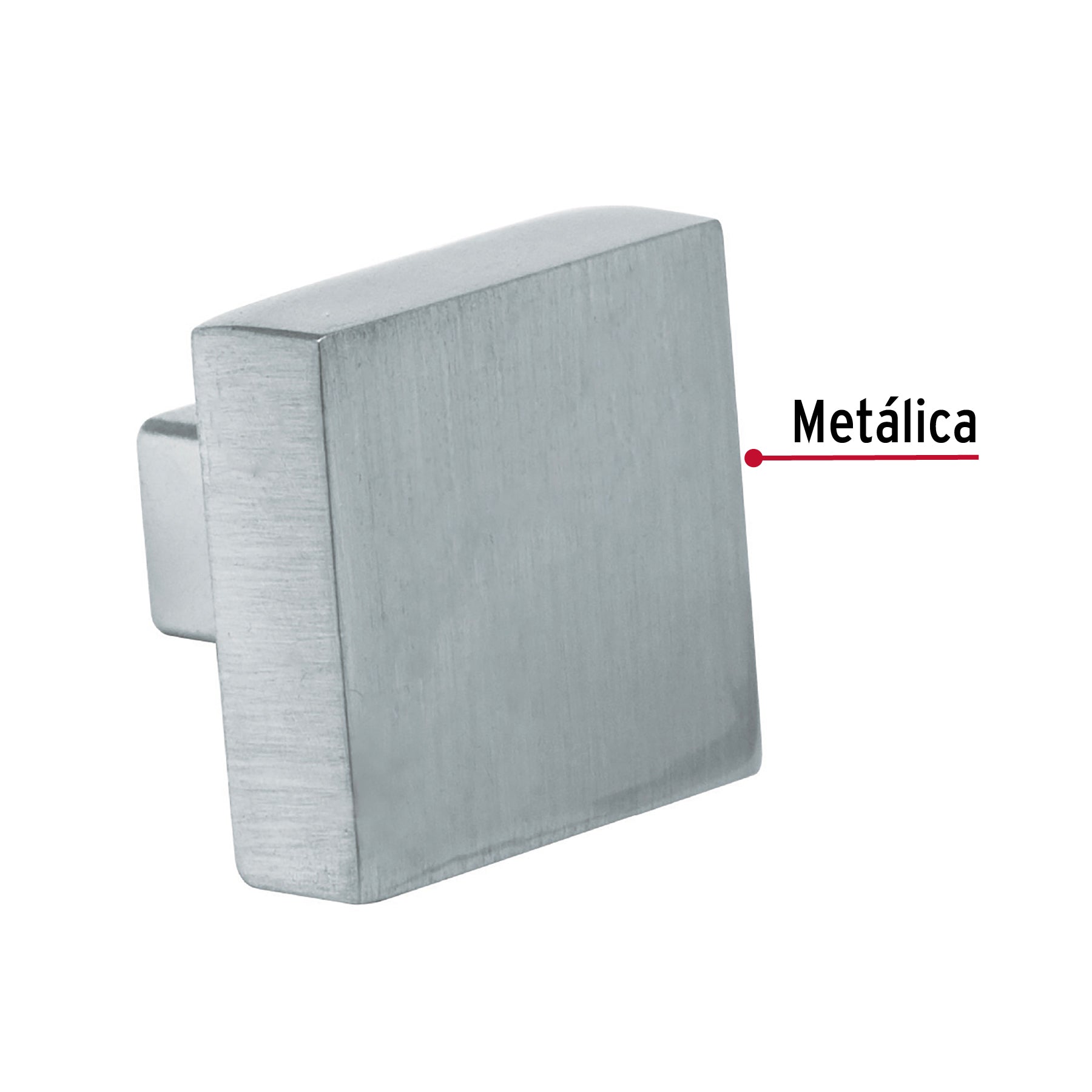 Perilla metálica estilo "Andamio" acabado níquel satinado