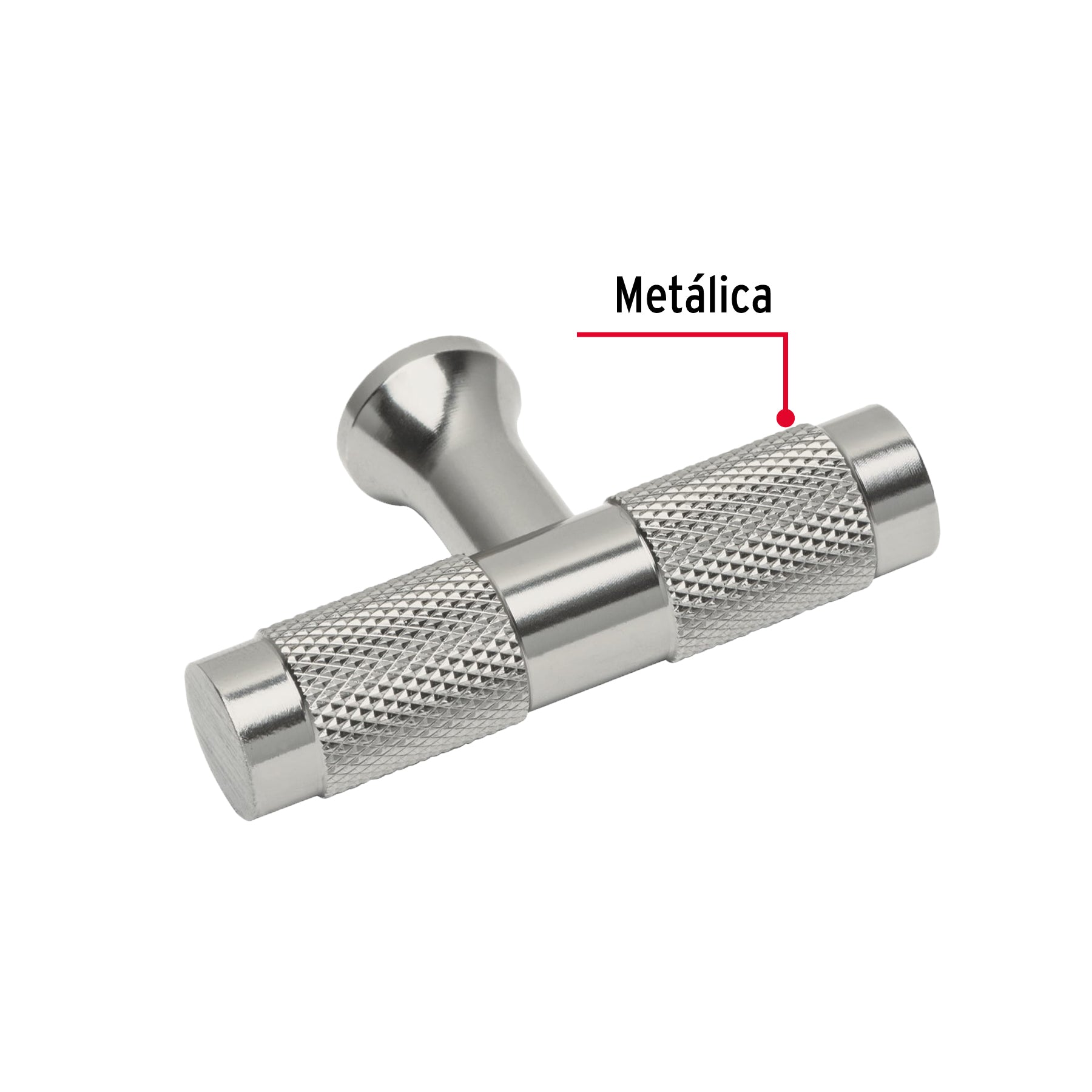 Perilla metálica estilo " Segovia", níquel satinado, HERMEX