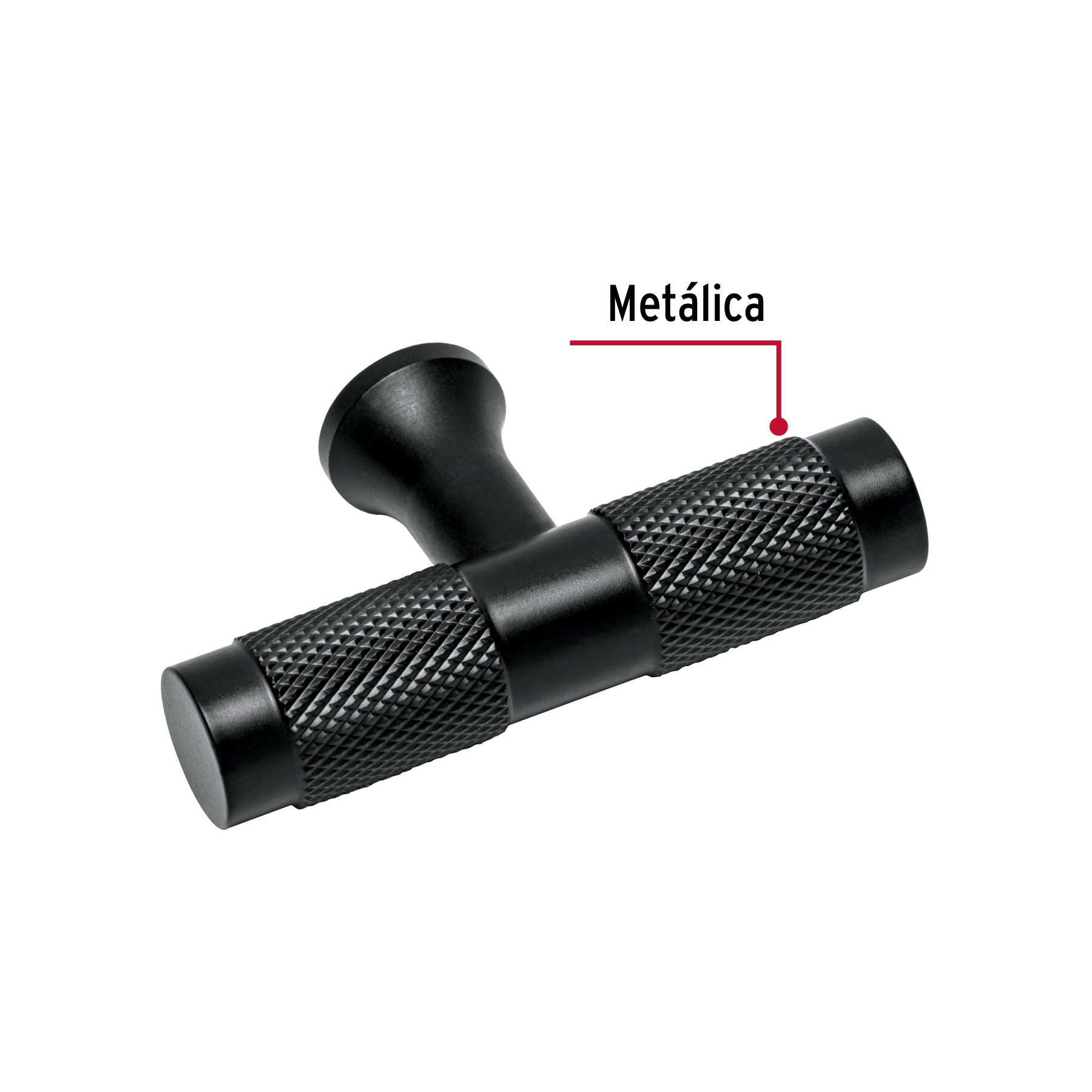 Perilla metálica estilo "Segovia", negro, HERMEX