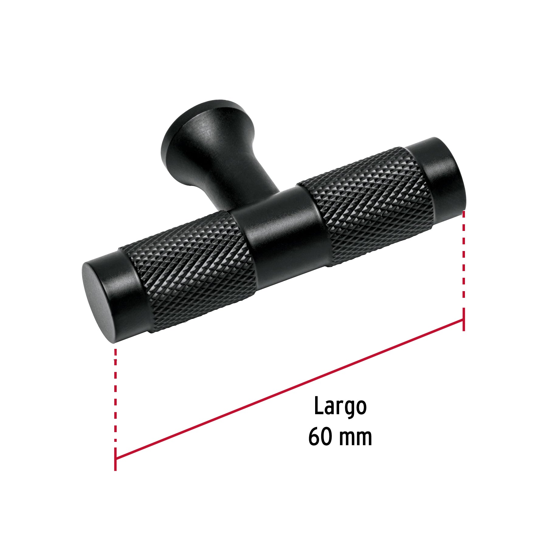 Perilla metálica estilo "Segovia", negro, HERMEX