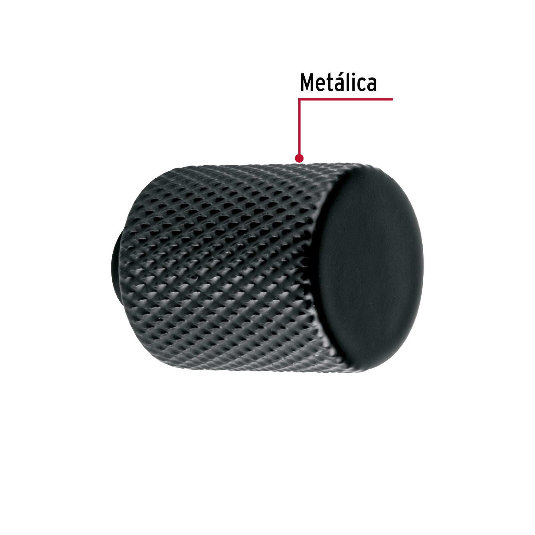 Perilla metálica estilo "Cádiz", negro, HERMEX