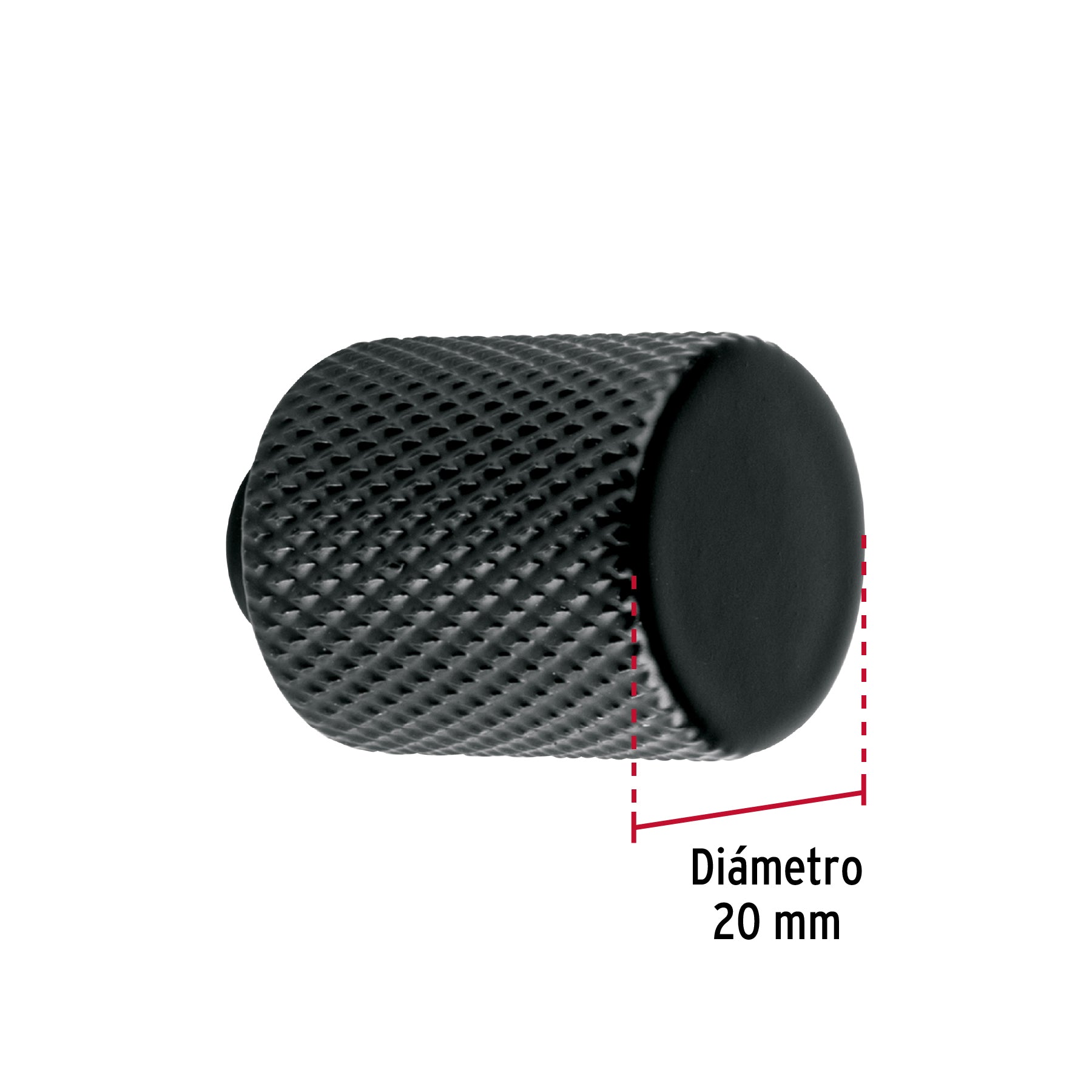 Perilla metálica estilo "Cádiz", negro, HERMEX