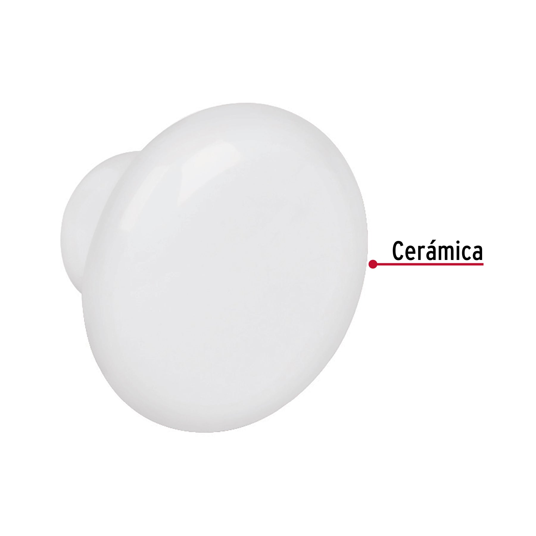 Perilla cerámica blanca, HERMEX