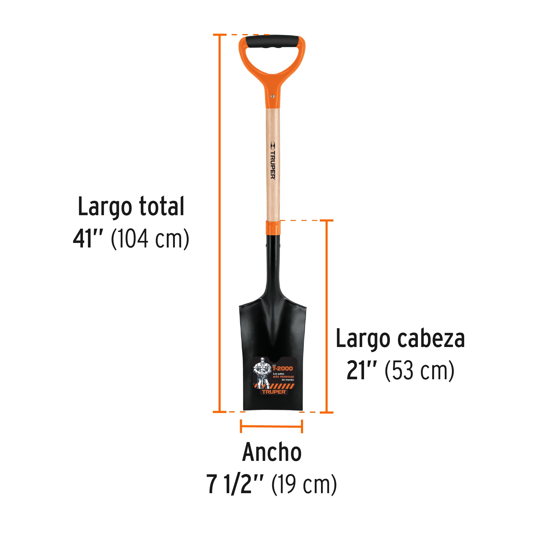 Pala escarramán T-2000, puño doble "Y", TRUPER