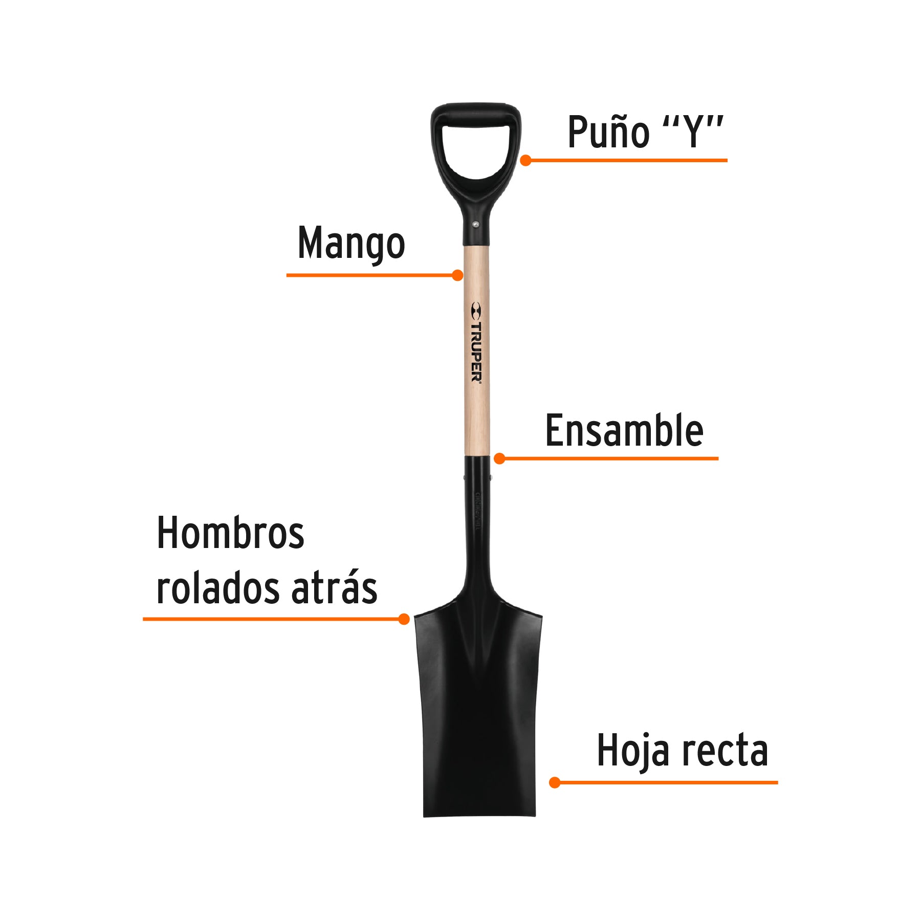 Pala escarramán T-1000, puño "Y", TRUPER