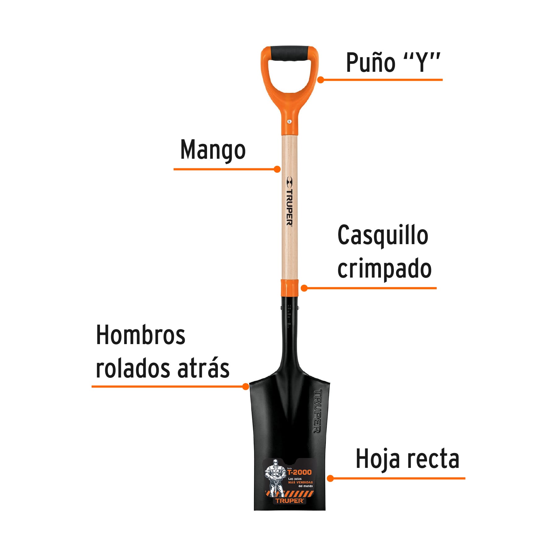 Pala escarramán T-2000, puño "Y", TRUPER