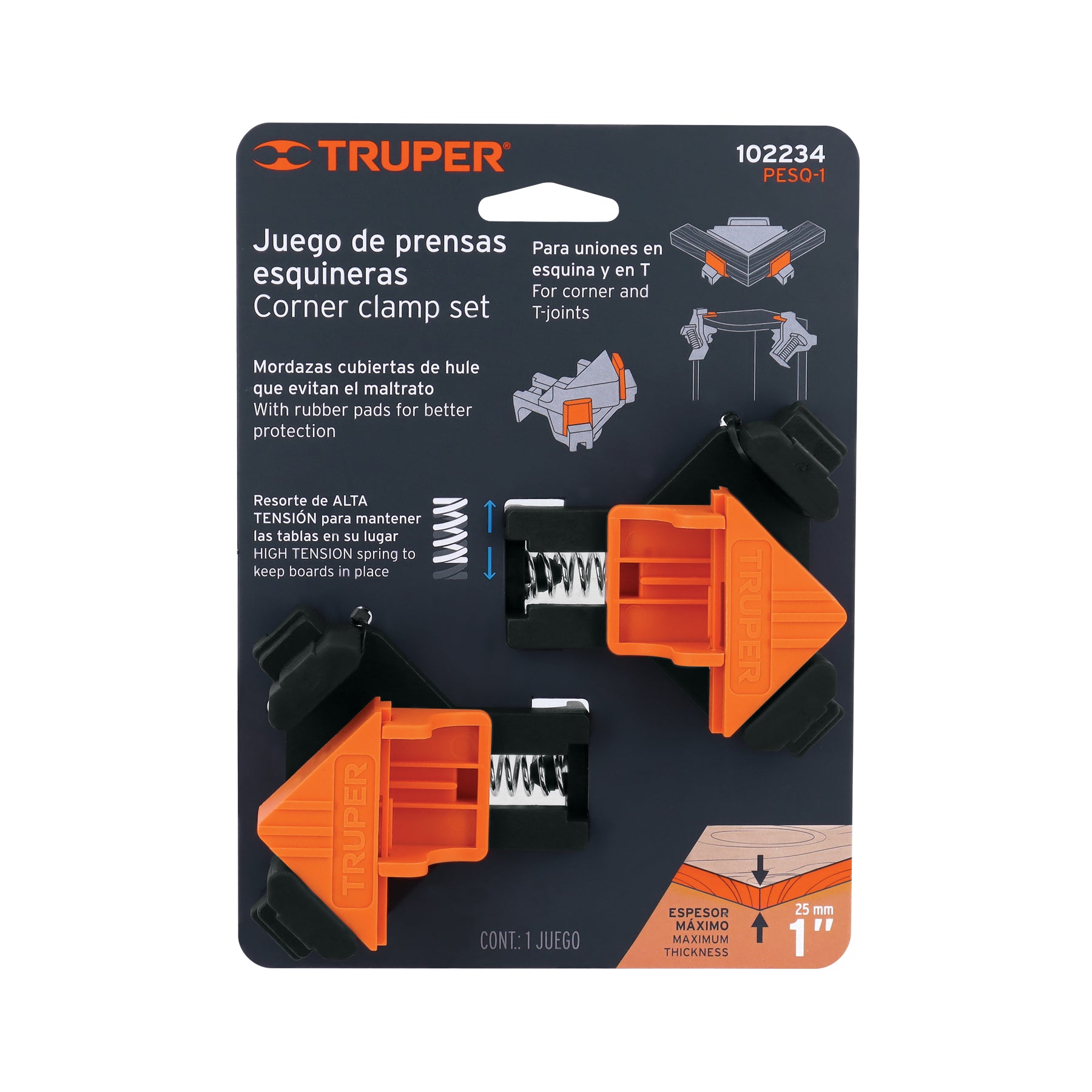Juego de 2 prensas esquineras de 1", TRUPER