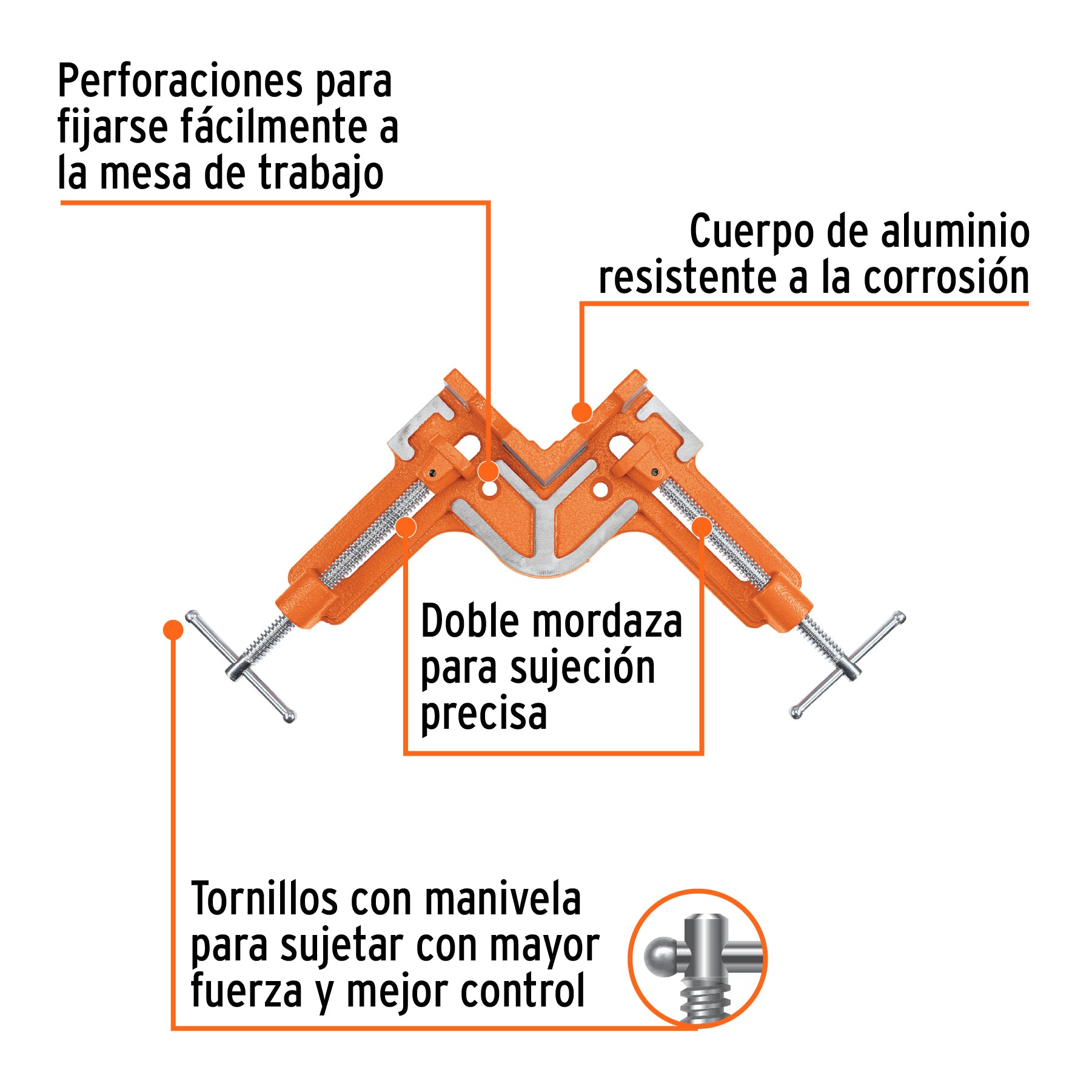 Prensa esquinera profesional 4-1/2", TRUPER