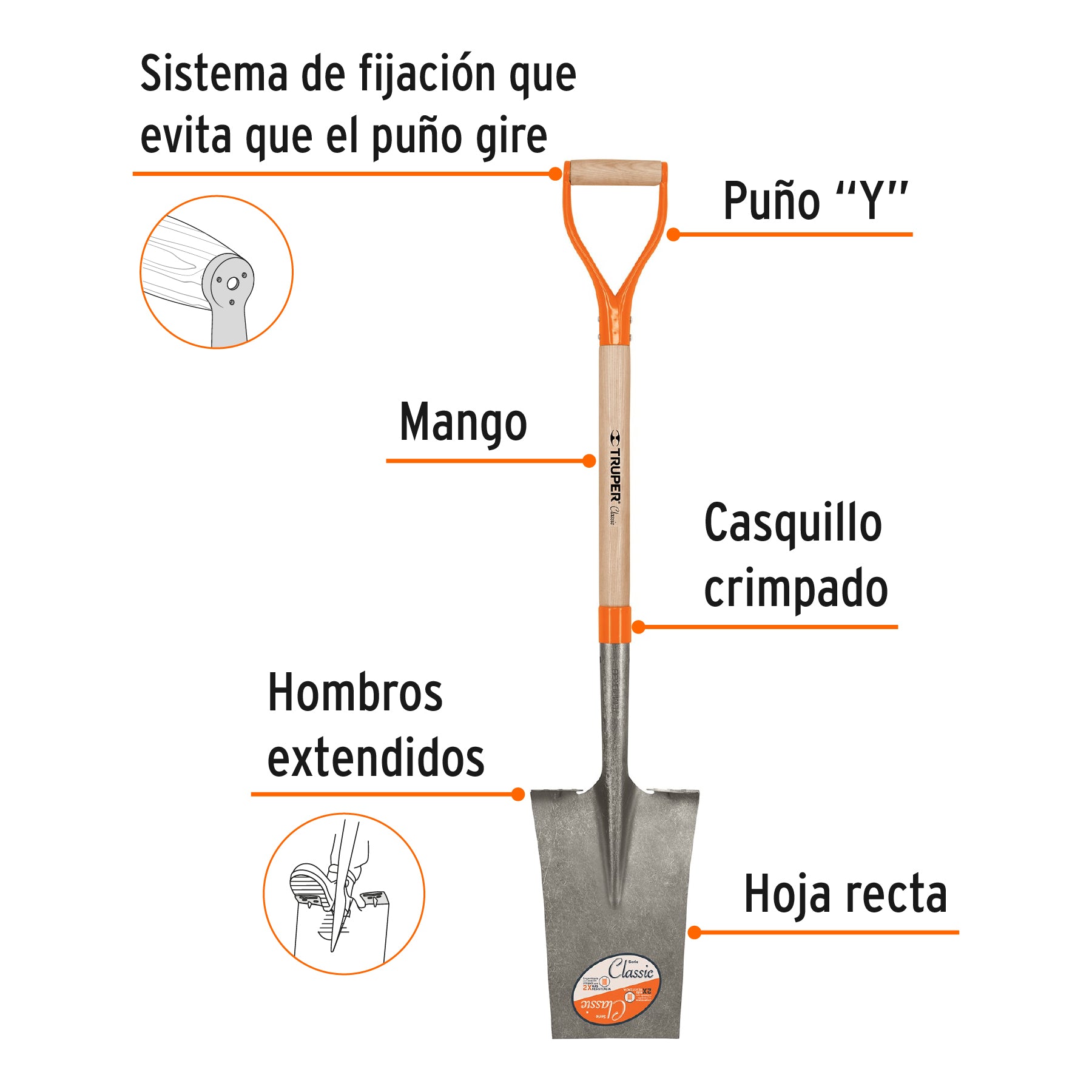 Pala escarramán Classic, puño "Y", TRUPER