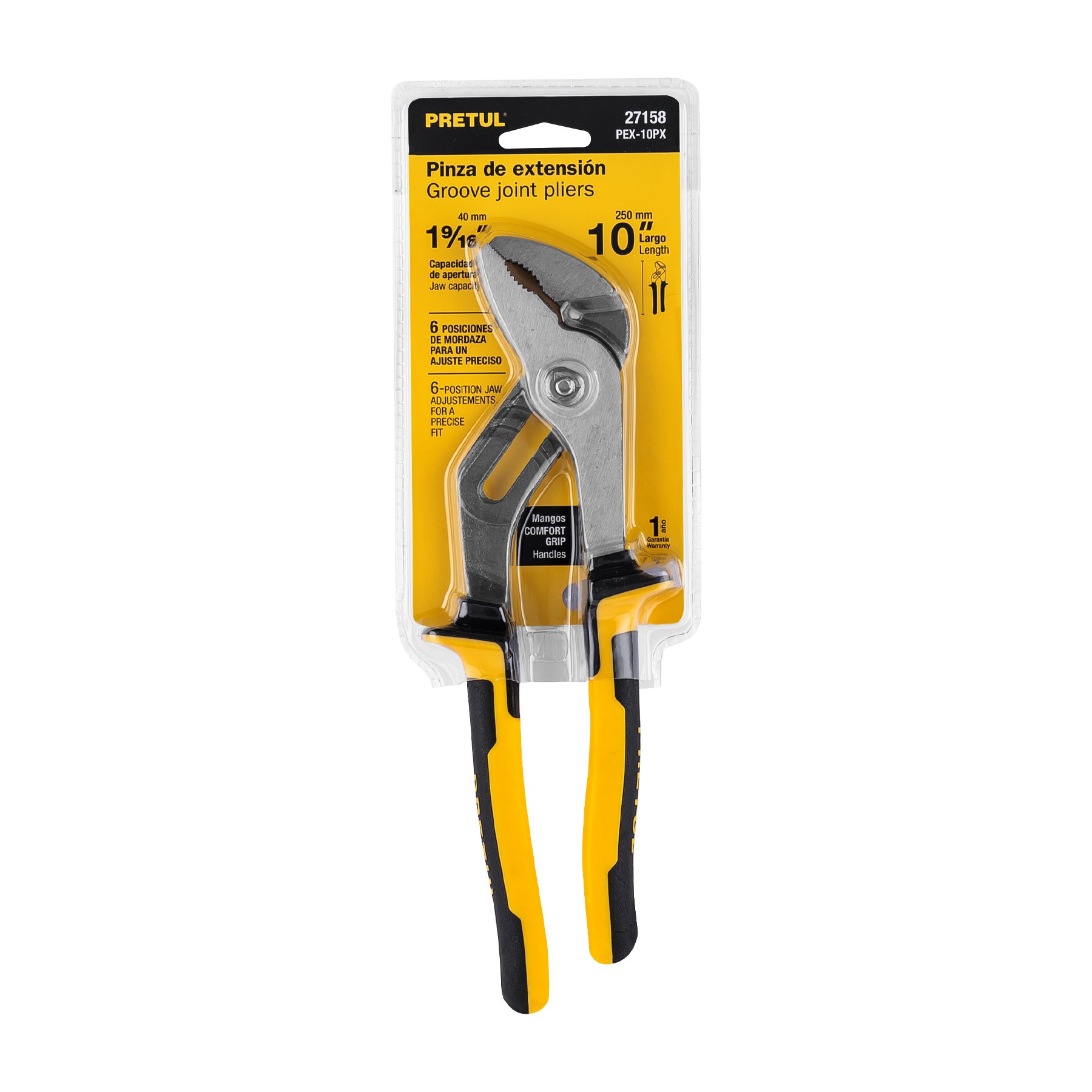 Pinza de extensión 10" mango Comfort Grip, PRETUL
