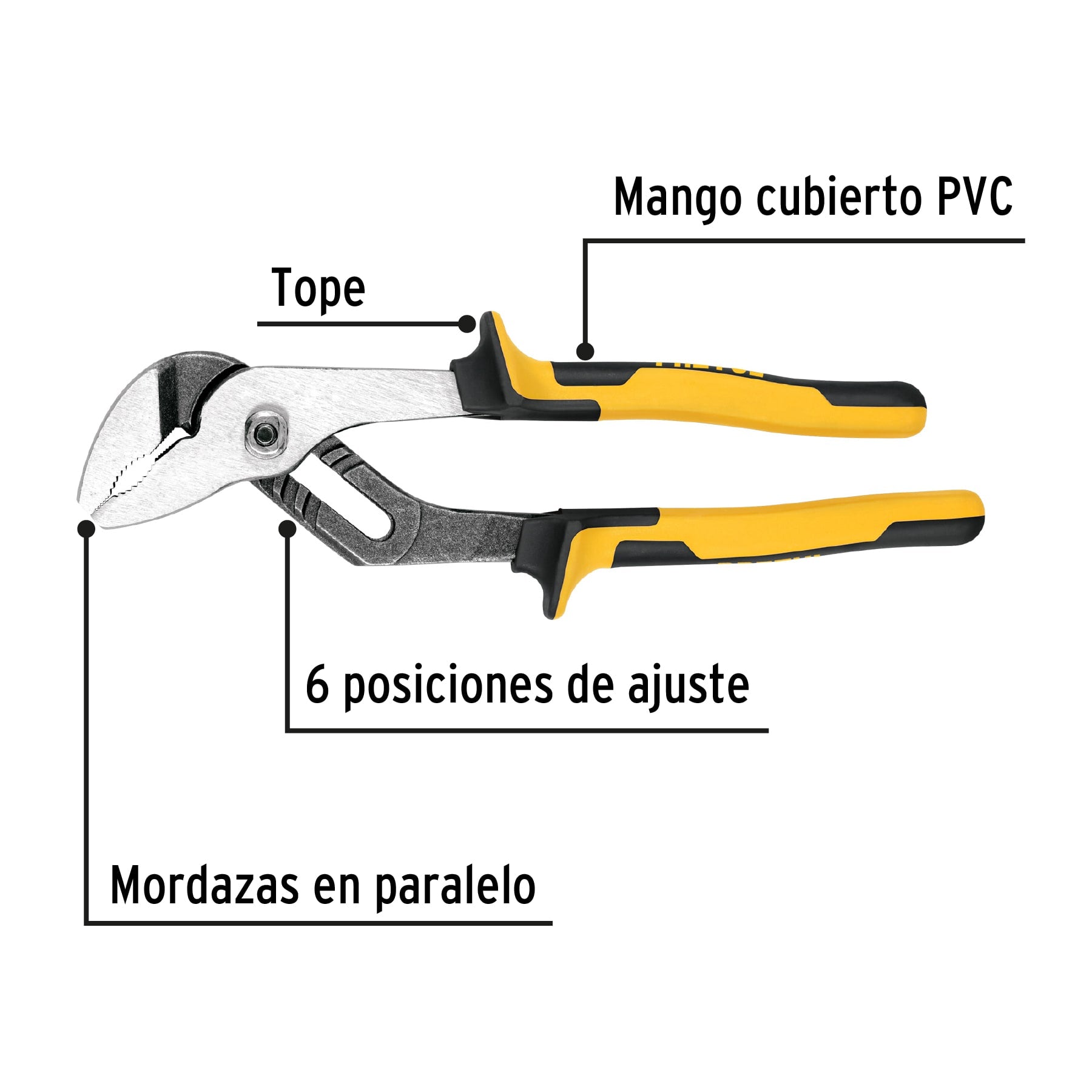 Pinza de extensión 10" mango Comfort Grip, PRETUL