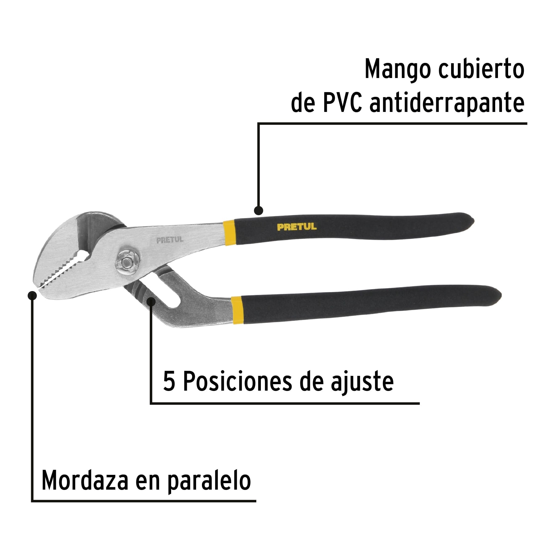 Pinza de extensión 10" mango de PVC, PRETUL