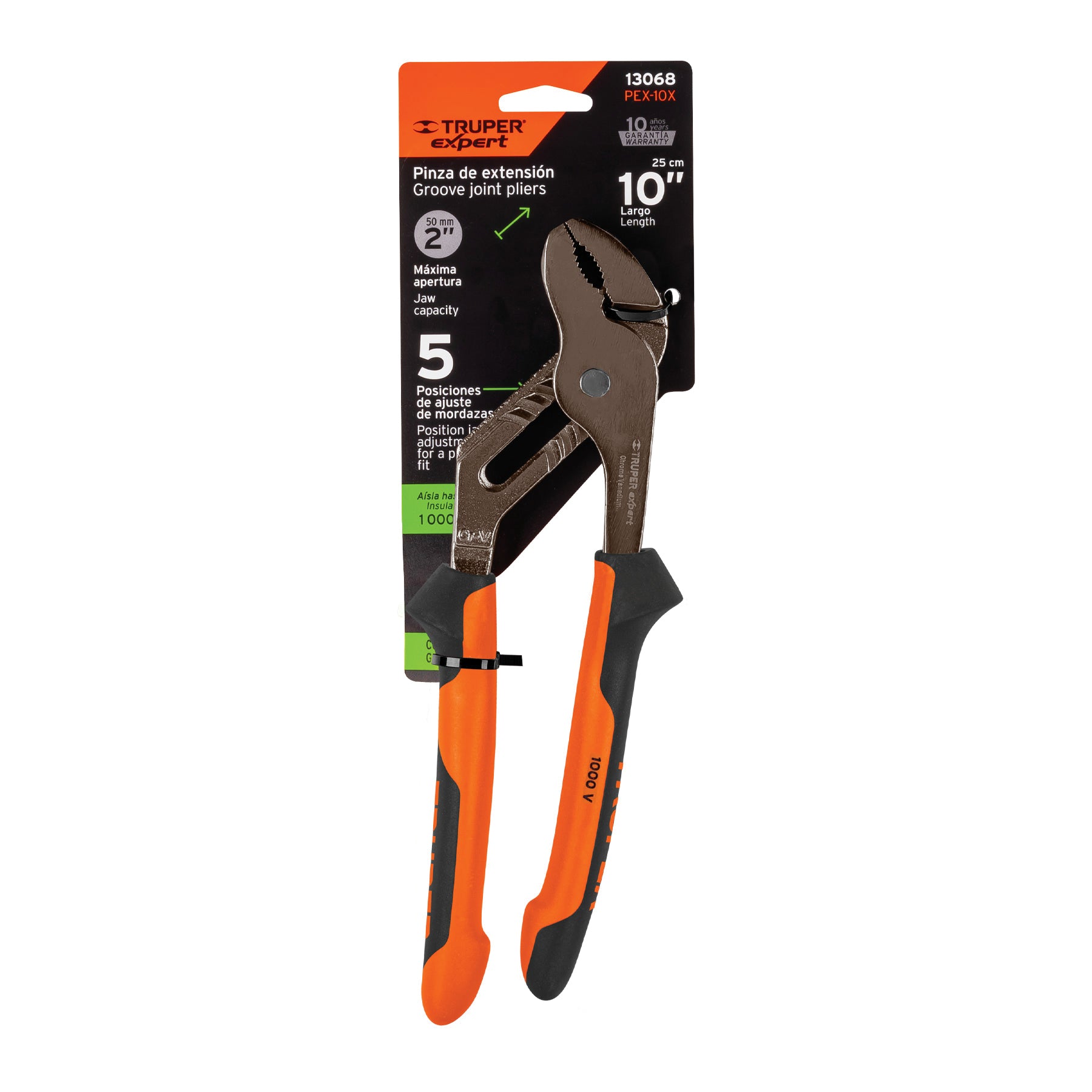 Pinzas de extensión 10" mango Comfort Grip, TRUPER EXPERT